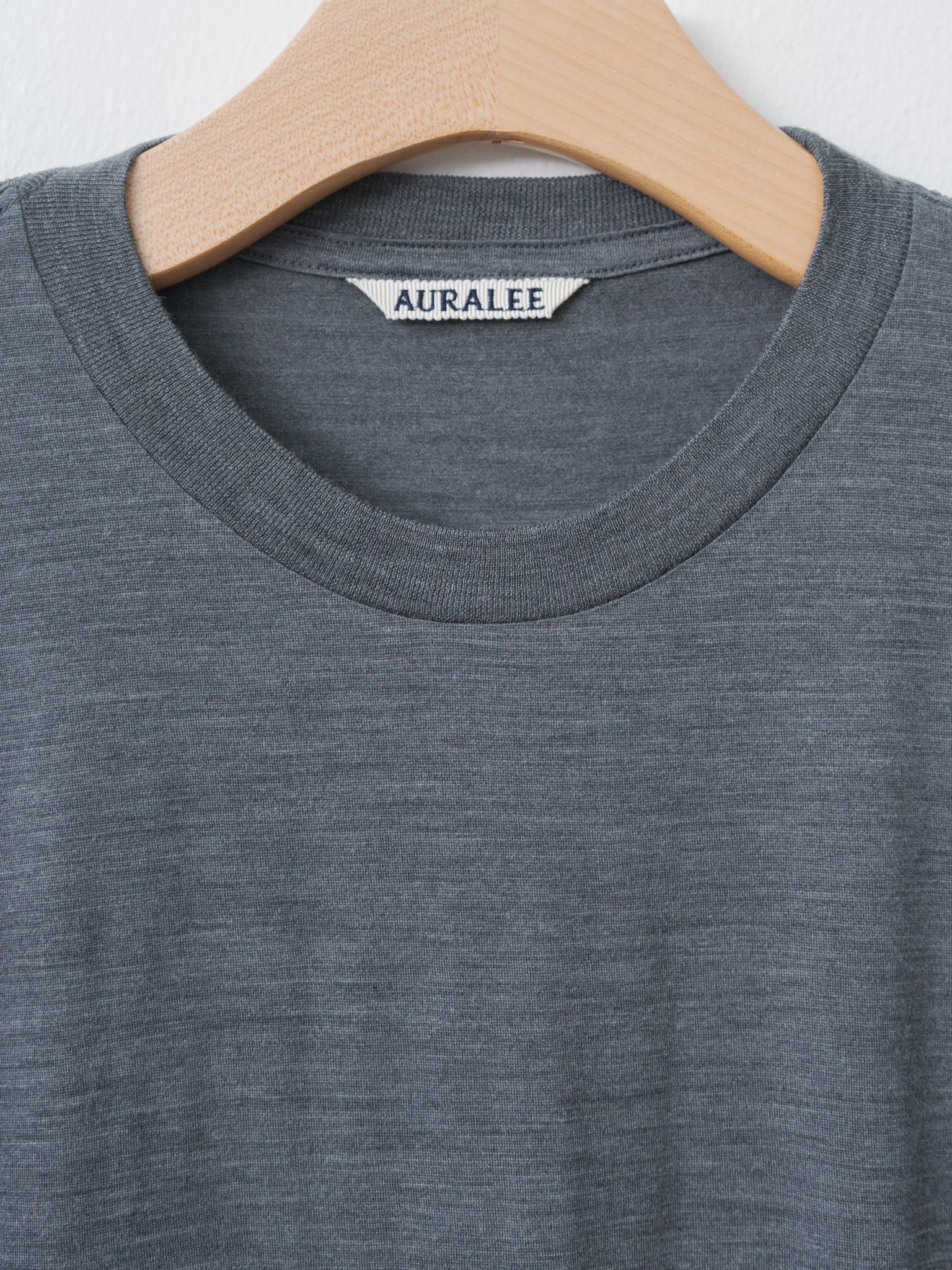 Namu Shop - Auralee Wool Soft Jersey L/S Tee - Top Charcoal