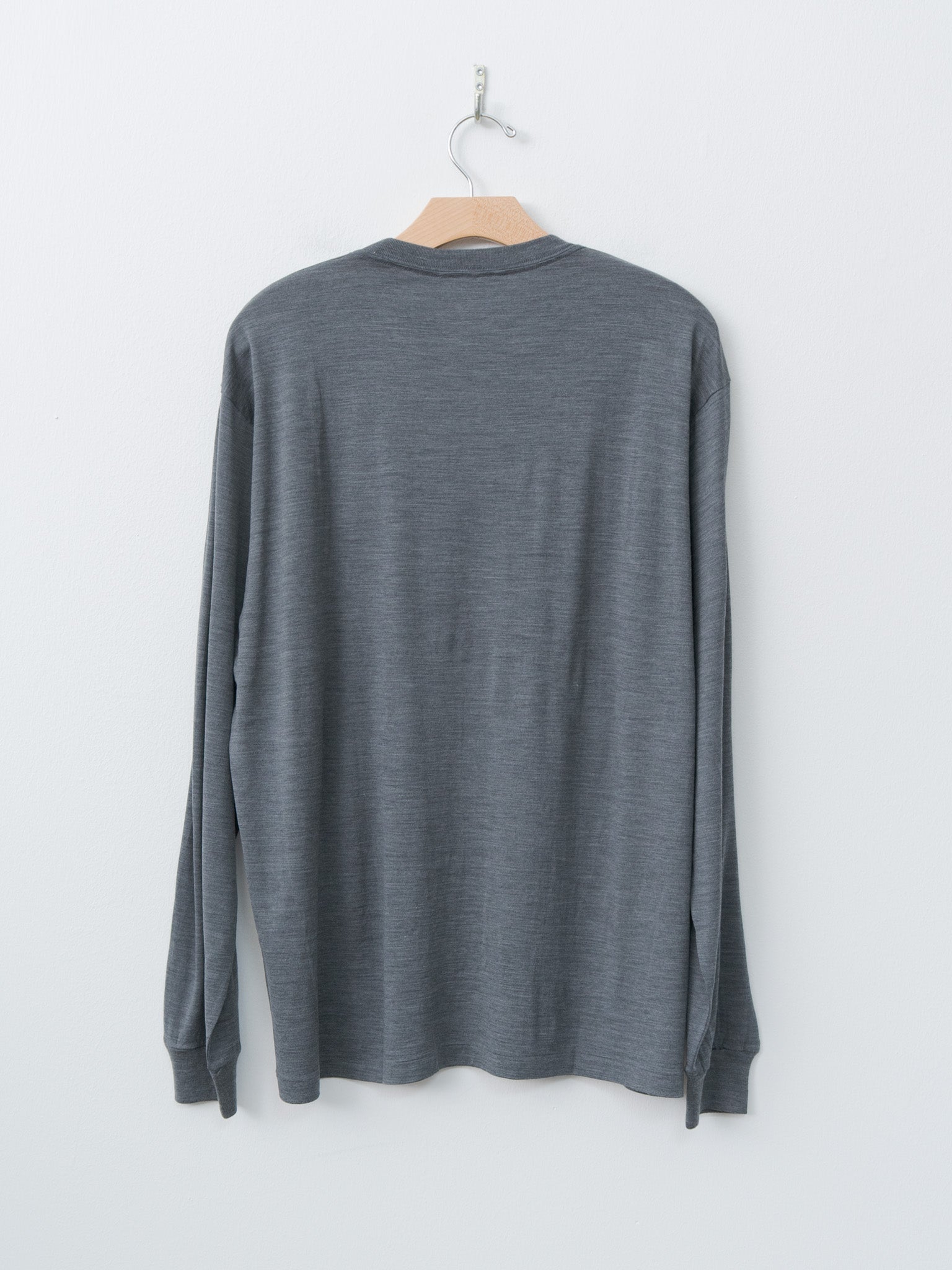 Namu Shop - Auralee Wool Soft Jersey L/S Tee - Top Charcoal