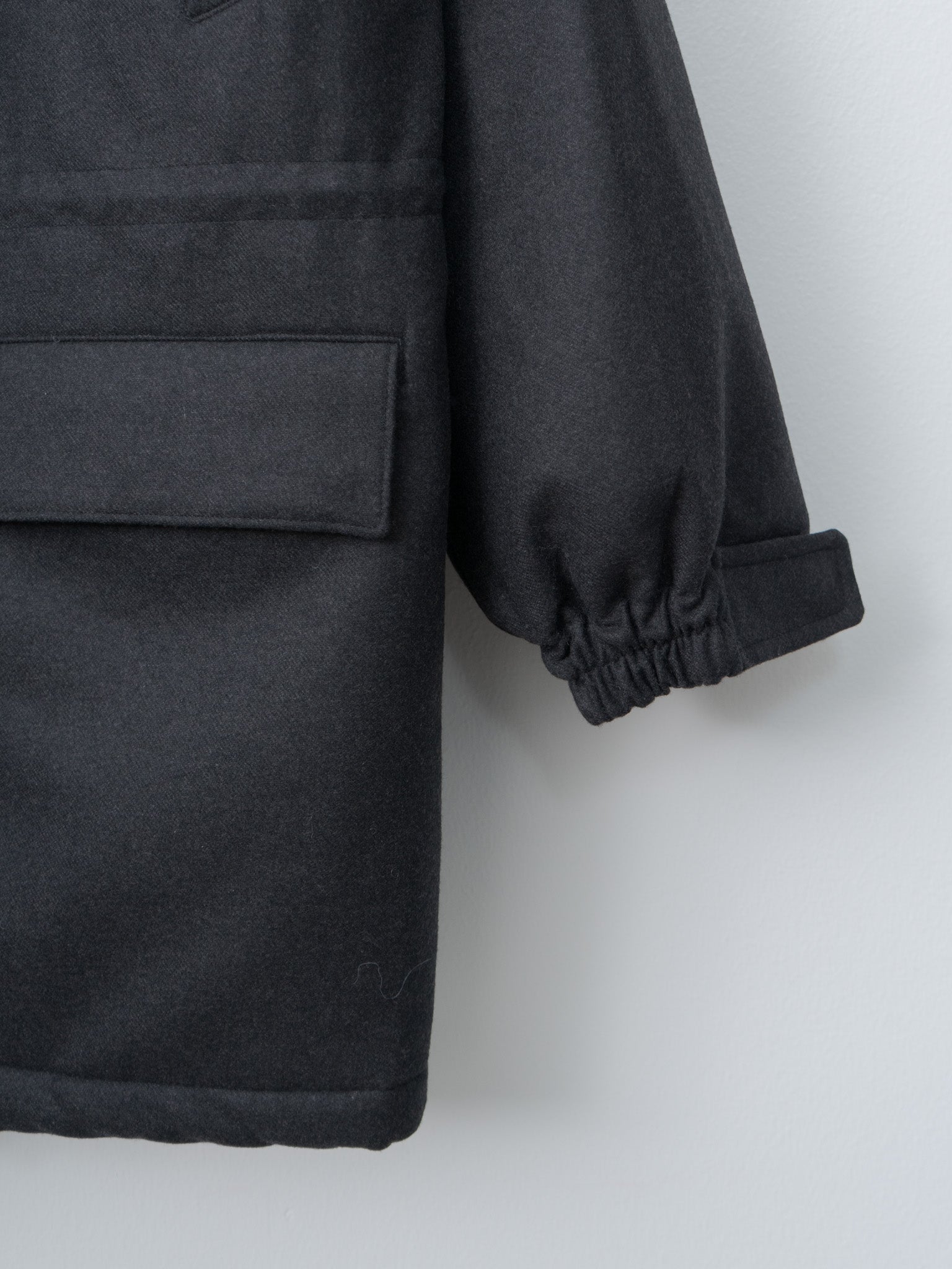 Namu Shop - Auralee Wool Fulling Flannel Padded Over Blouson - Top Charcoal