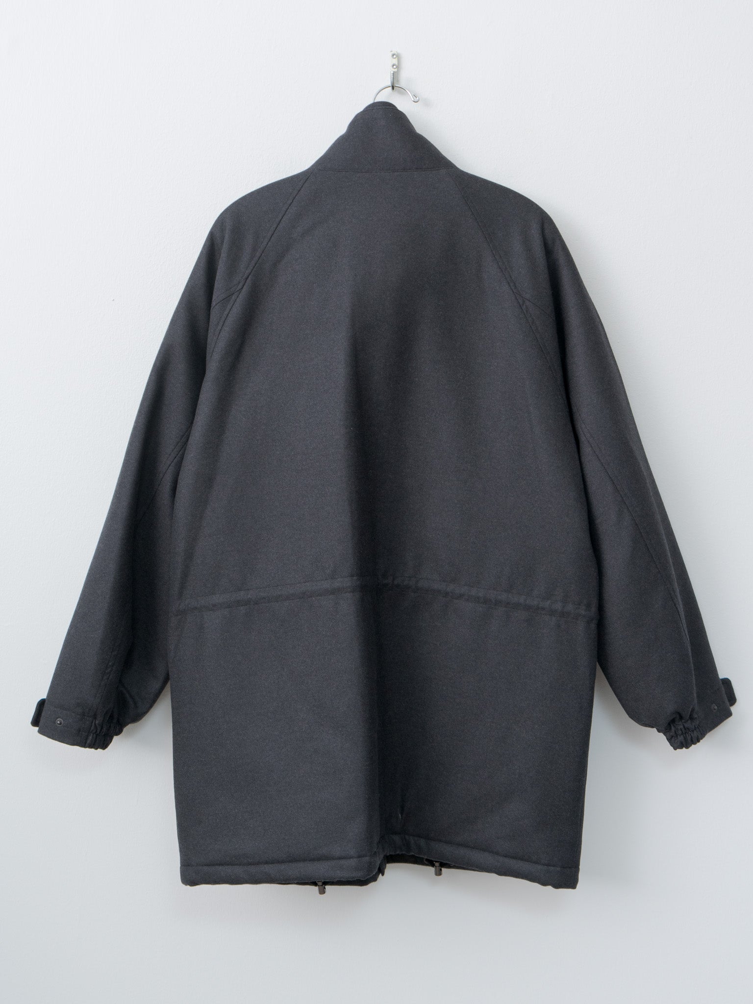 Namu Shop - Auralee Wool Fulling Flannel Padded Over Blouson - Top Charcoal