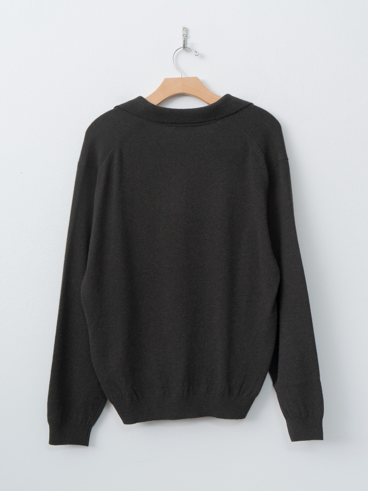 Namu Shop - Aton Super Light Wool Skipper Polo Sweater - Brown