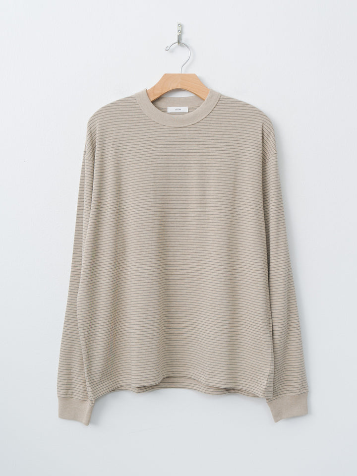 Namu Shop - Aton Suvin Double Jersey Crewneck Pullover - Beige Stripe