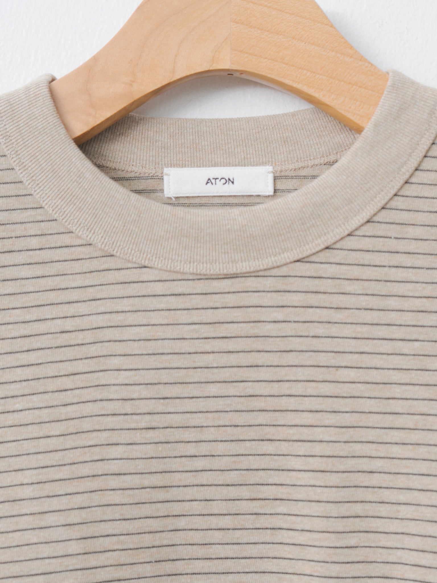 Namu Shop - Aton Suvin Double Jersey Crewneck Pullover - Beige Stripe
