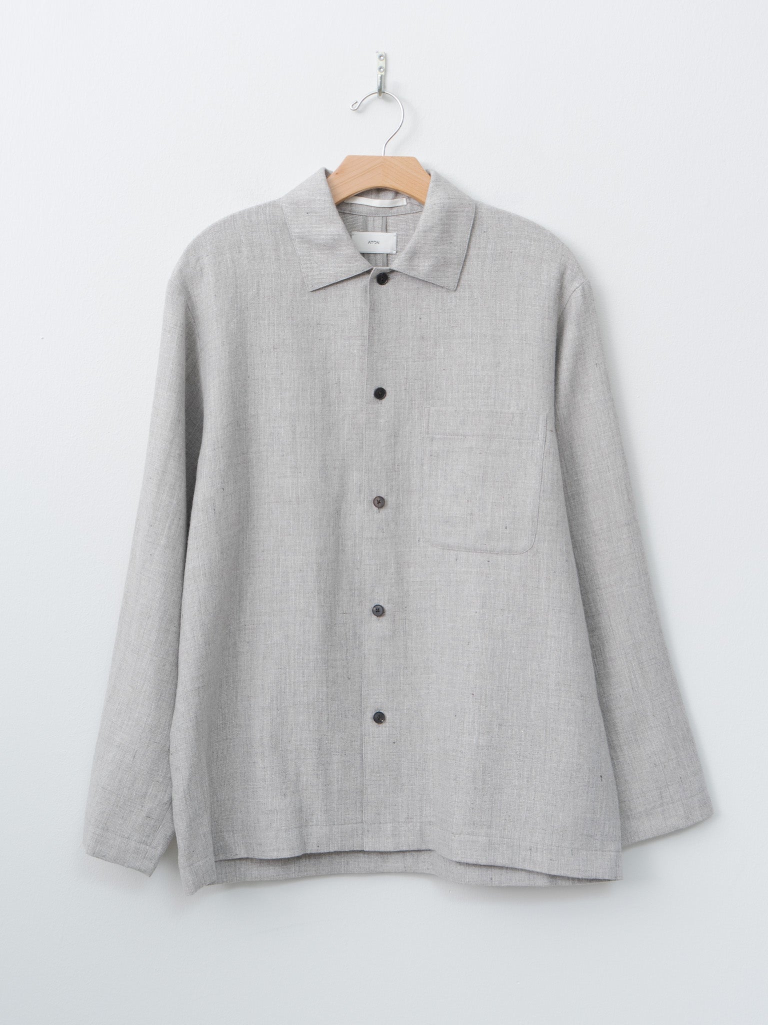 Namu Shop - Aton Linen Wool Twill Shirt Jacket - Light Gray
