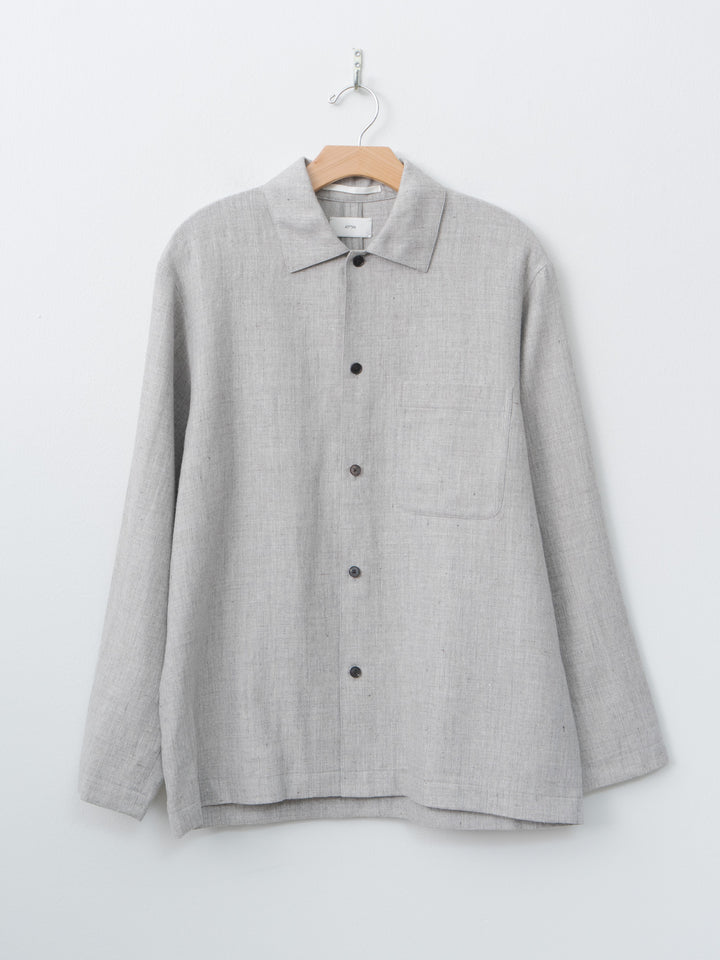 Namu Shop - Aton Linen Wool Twill Shirt Jacket - Light Gray