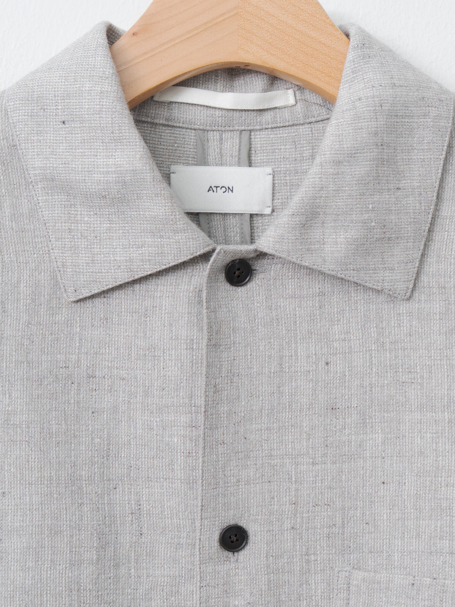 Namu Shop - Aton Linen Wool Twill Shirt Jacket - Light Gray