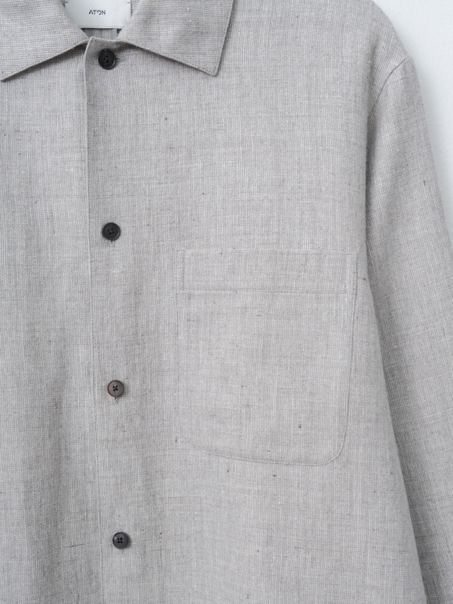 Namu Shop - Aton Linen Wool Twill Shirt Jacket - Light Gray