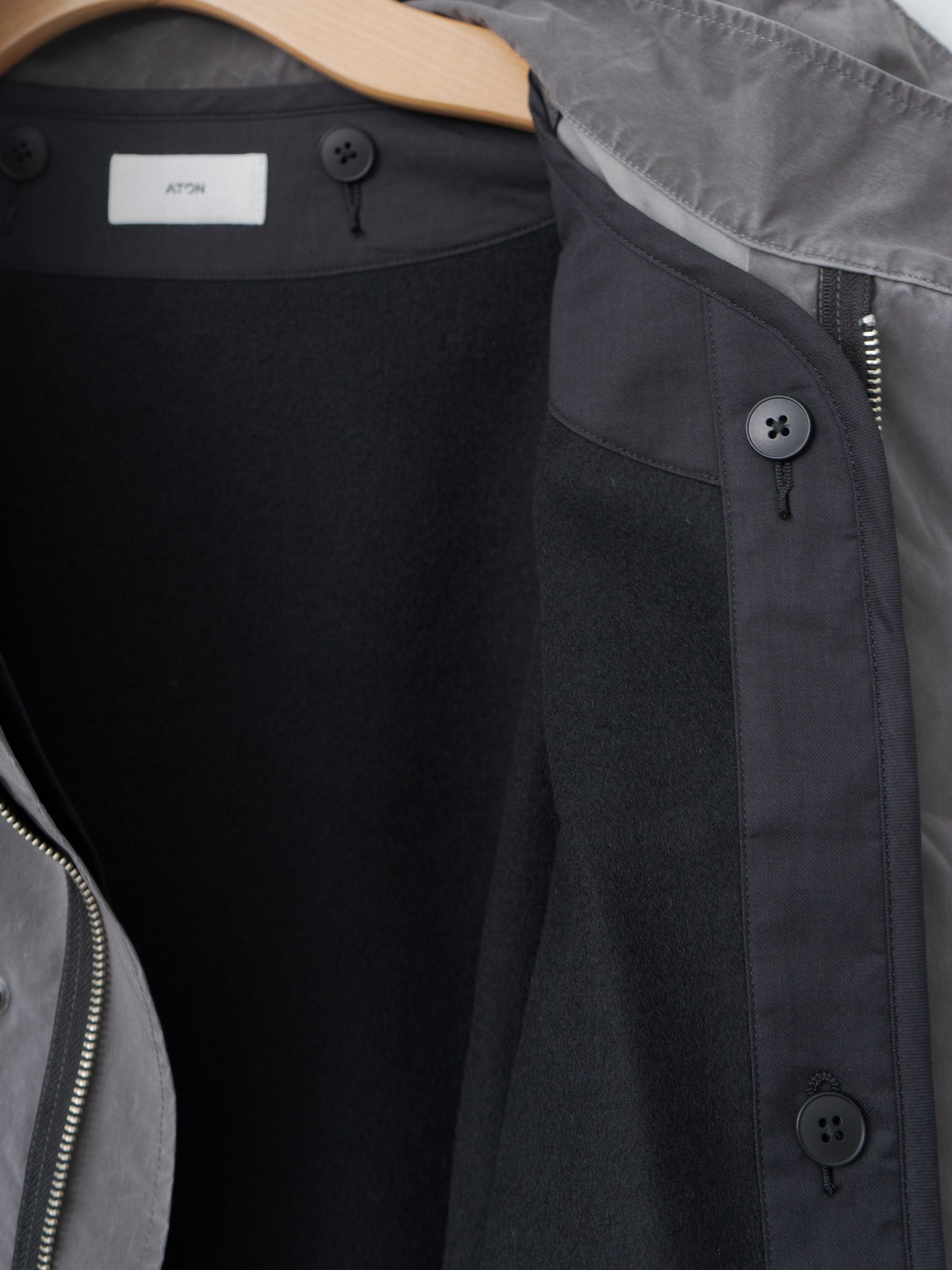 Namu Shop - Aton Pigment Air Weather Short Mods Coat - Sumi