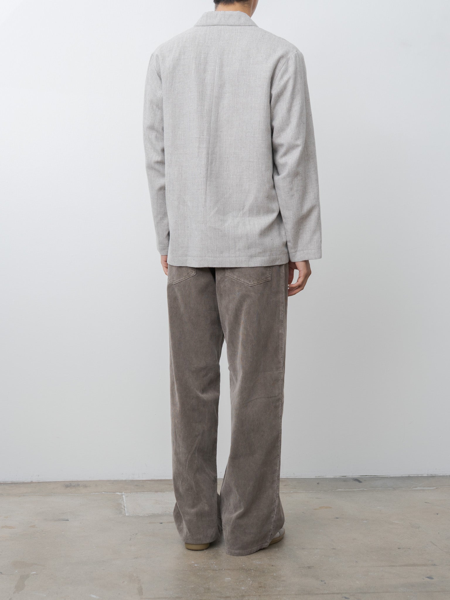 Namu Shop - Aton Linen Wool Twill Shirt Jacket - Light Gray