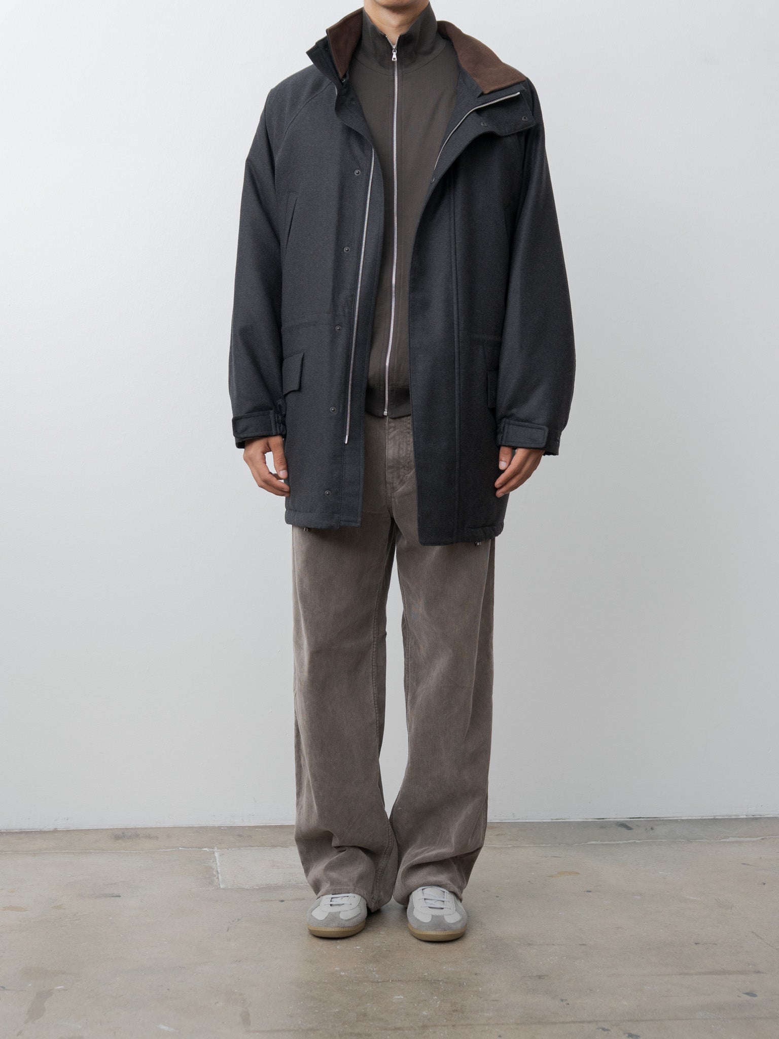Namu Shop - Auralee Super High Gauge Sweat Zip Blouson - Dark Brown