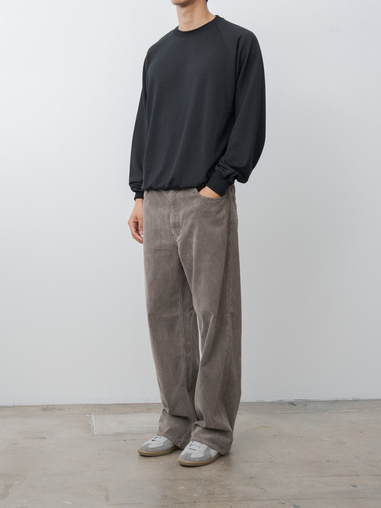 Namu Shop - Auralee Light Wool Sweat P/O - Black