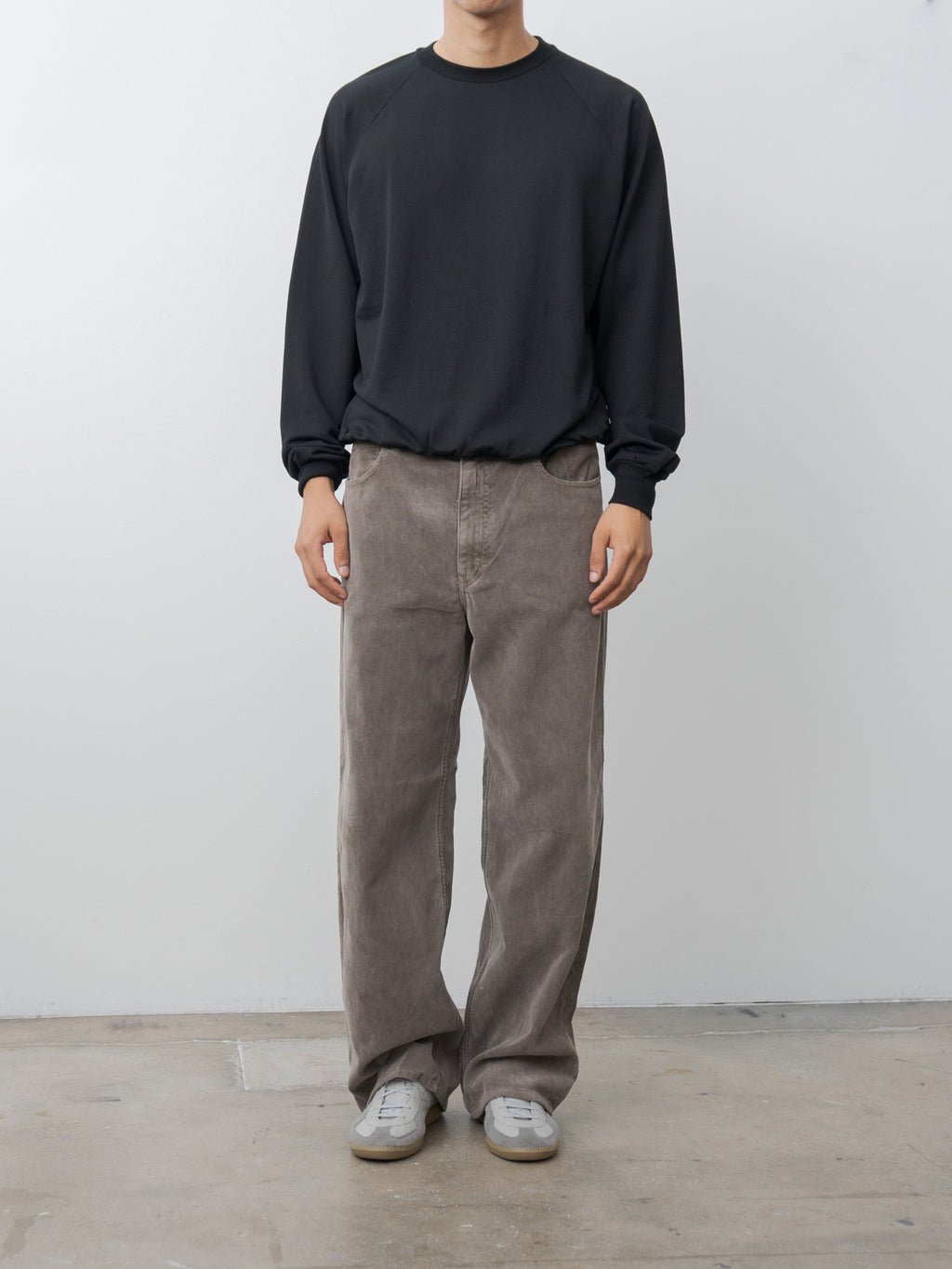 Namu Shop - Auralee Light Wool Sweat P/O - Black