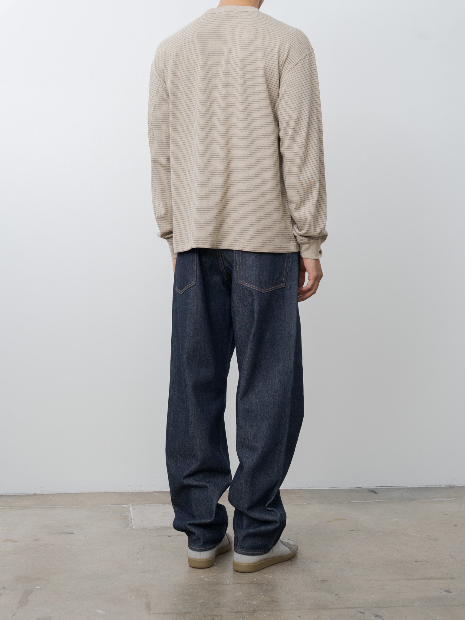 Namu Shop - Aton Suvin Double Jersey Crewneck Pullover - Beige Stripe