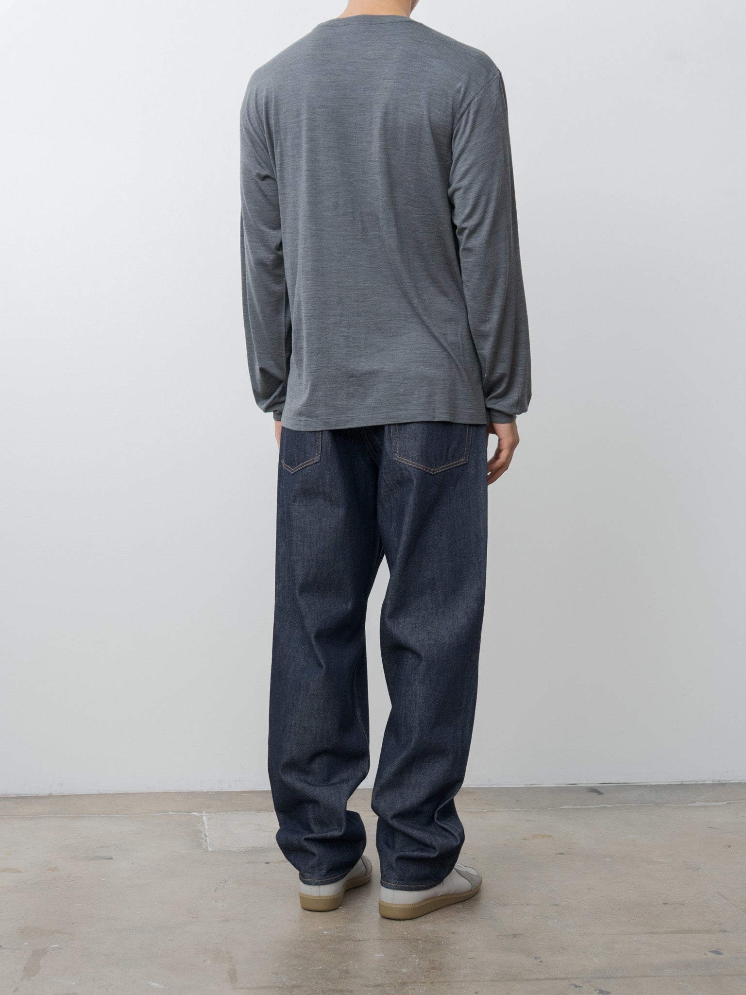 Namu Shop - Auralee Wool Soft Jersey L/S Tee - Top Charcoal