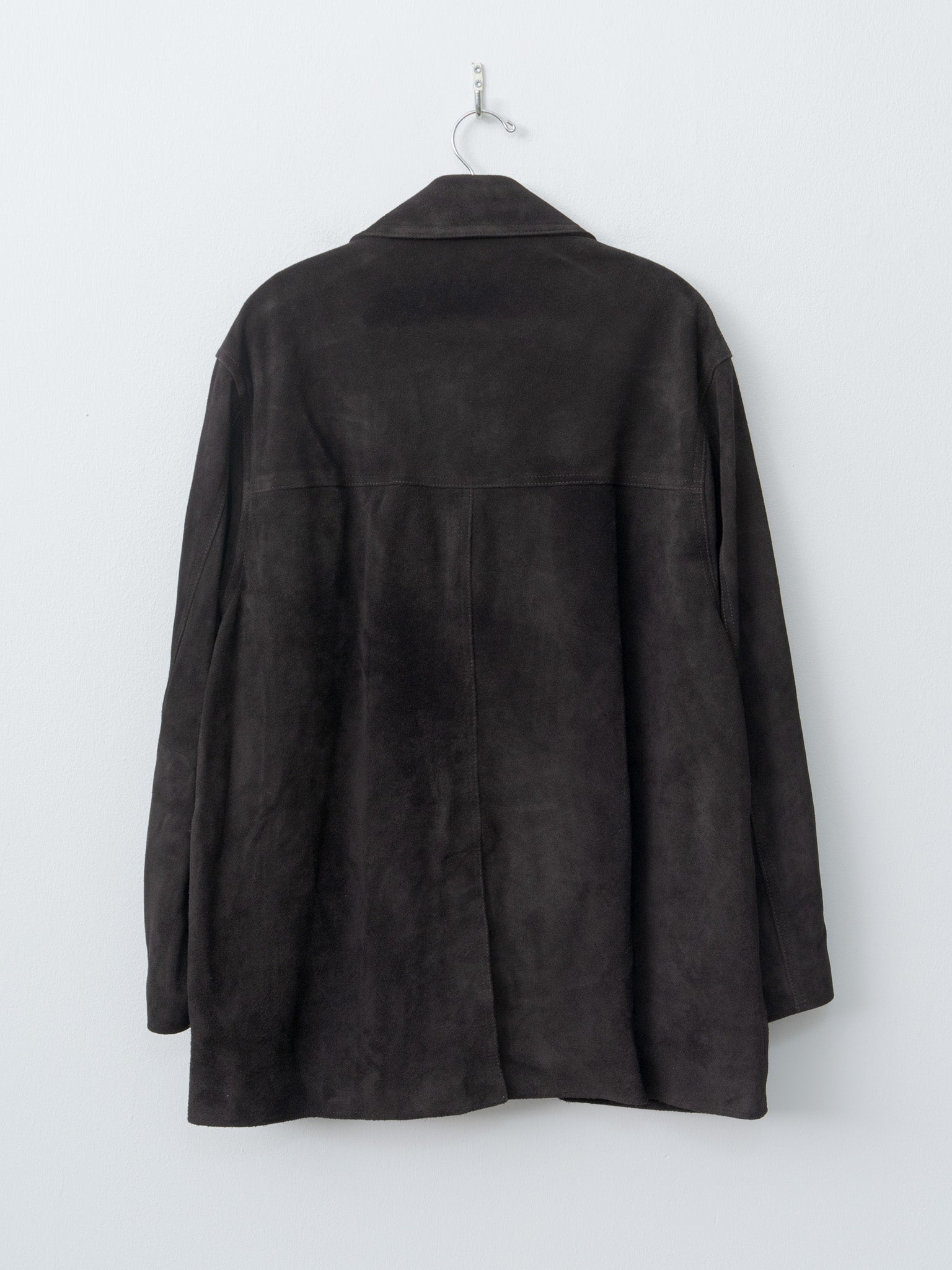 Namu Shop - ssstein Suede Zip Car Jacket - Dark Brown