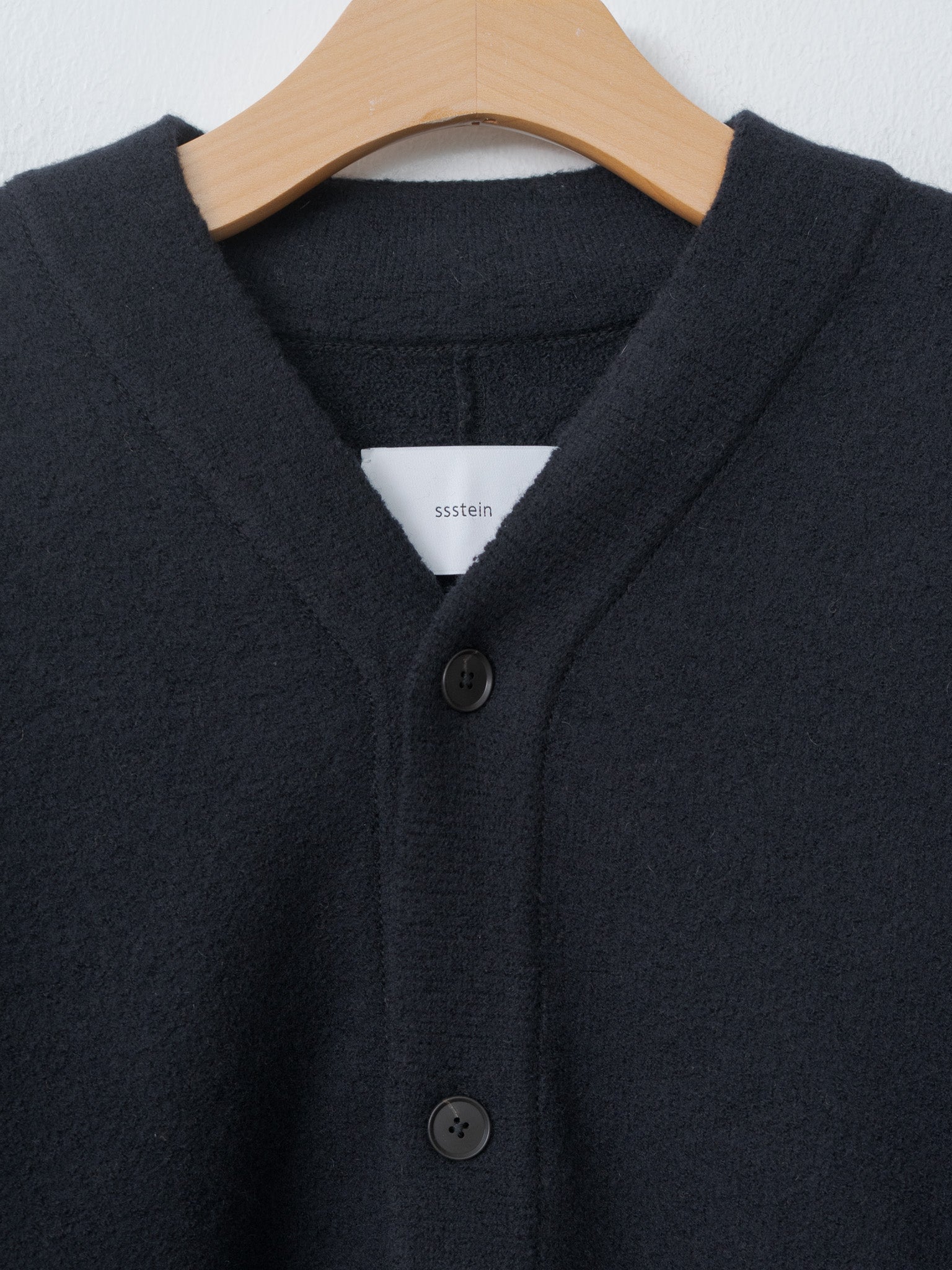Namu Shop - ssstein Extra Fine Wool Knit Tucked Cardigan Coatigan - Black