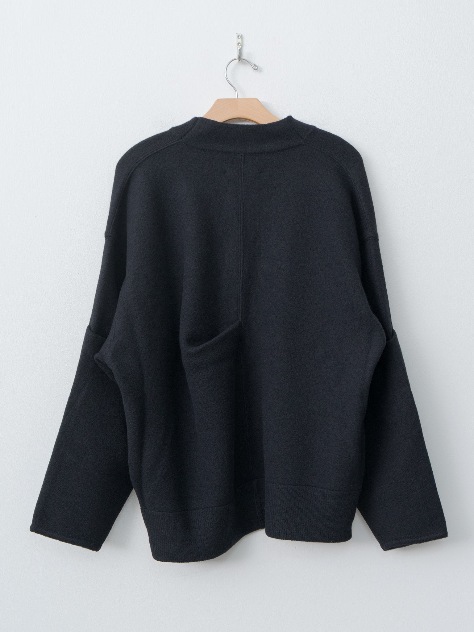 Namu Shop - ssstein Extra Fine Wool Knit Tucked Cardigan Coatigan - Black