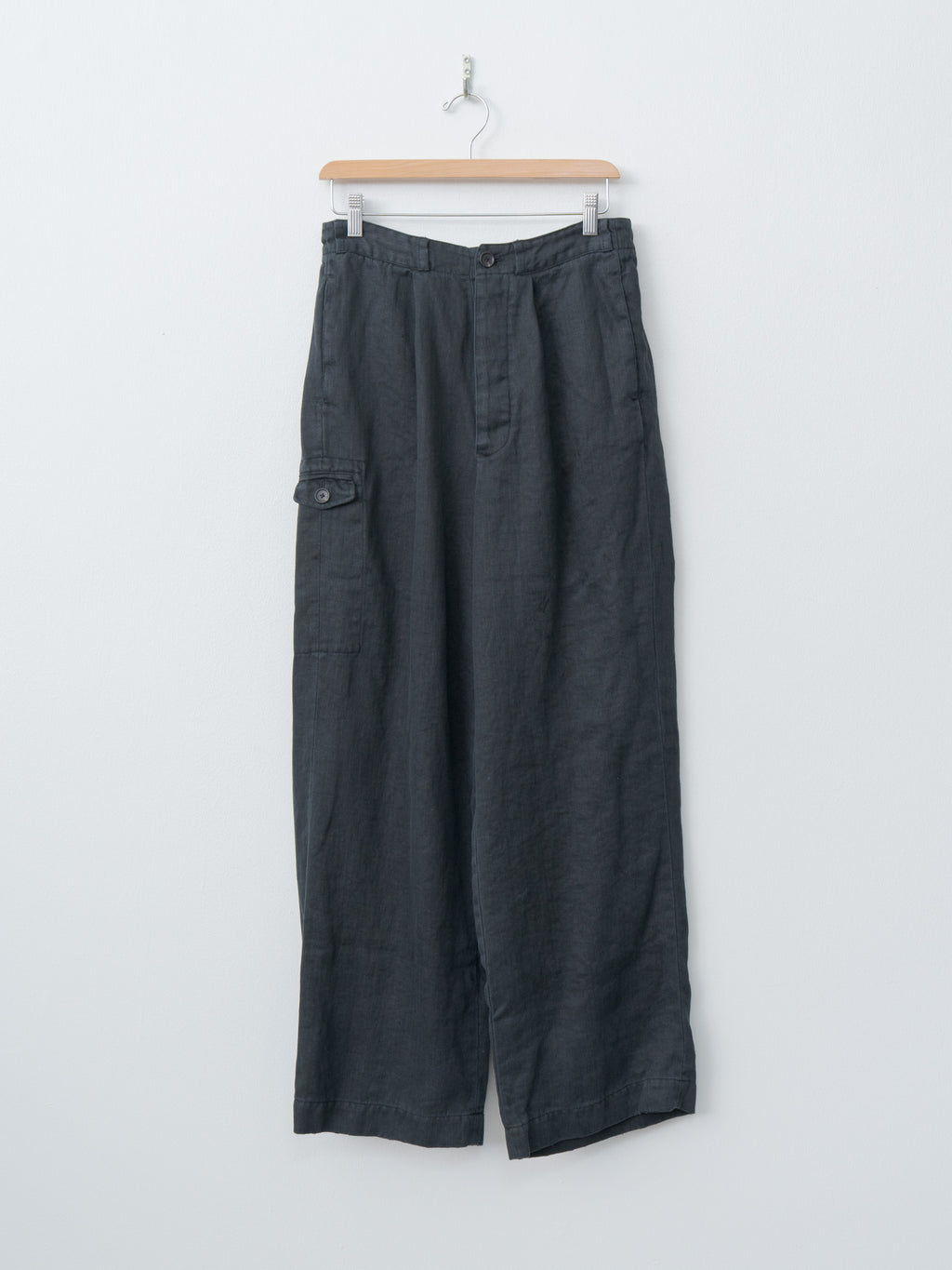 Namu Shop - ssstein Heavy Linen Herringbone Trousers - Black