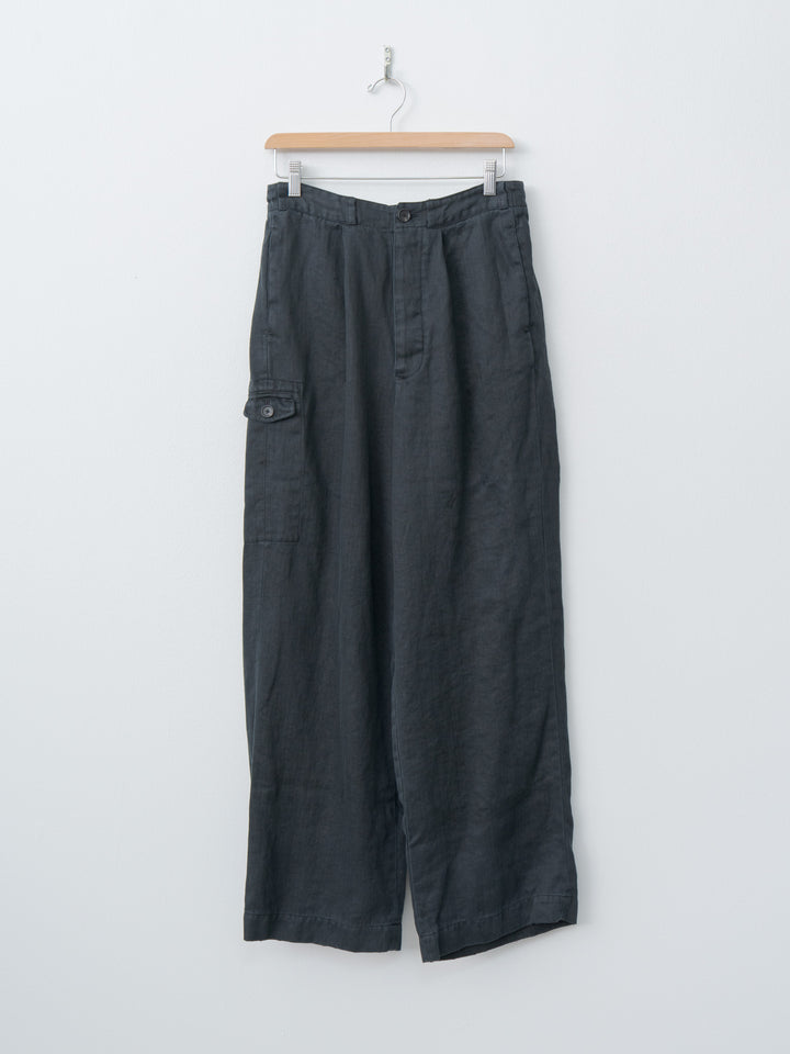 Namu Shop - ssstein Heavy Linen Herringbone Trousers - Black