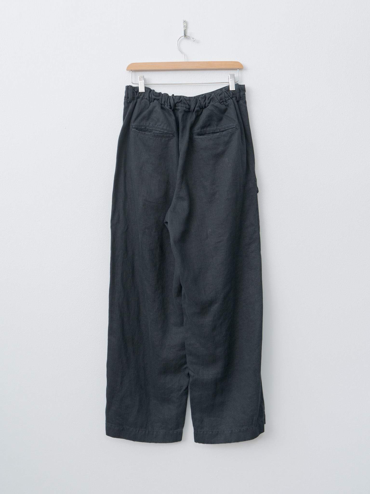 Namu Shop - ssstein Heavy Linen Herringbone Trousers - Black
