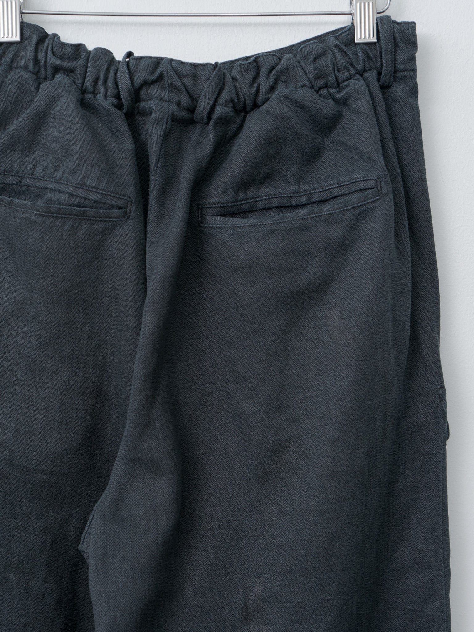 Namu Shop - ssstein Heavy Linen Herringbone Trousers - Black