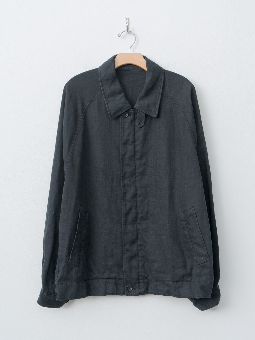 Namu Shop - ssstein Heavy Linen Herringbone Zip Jacket - Black