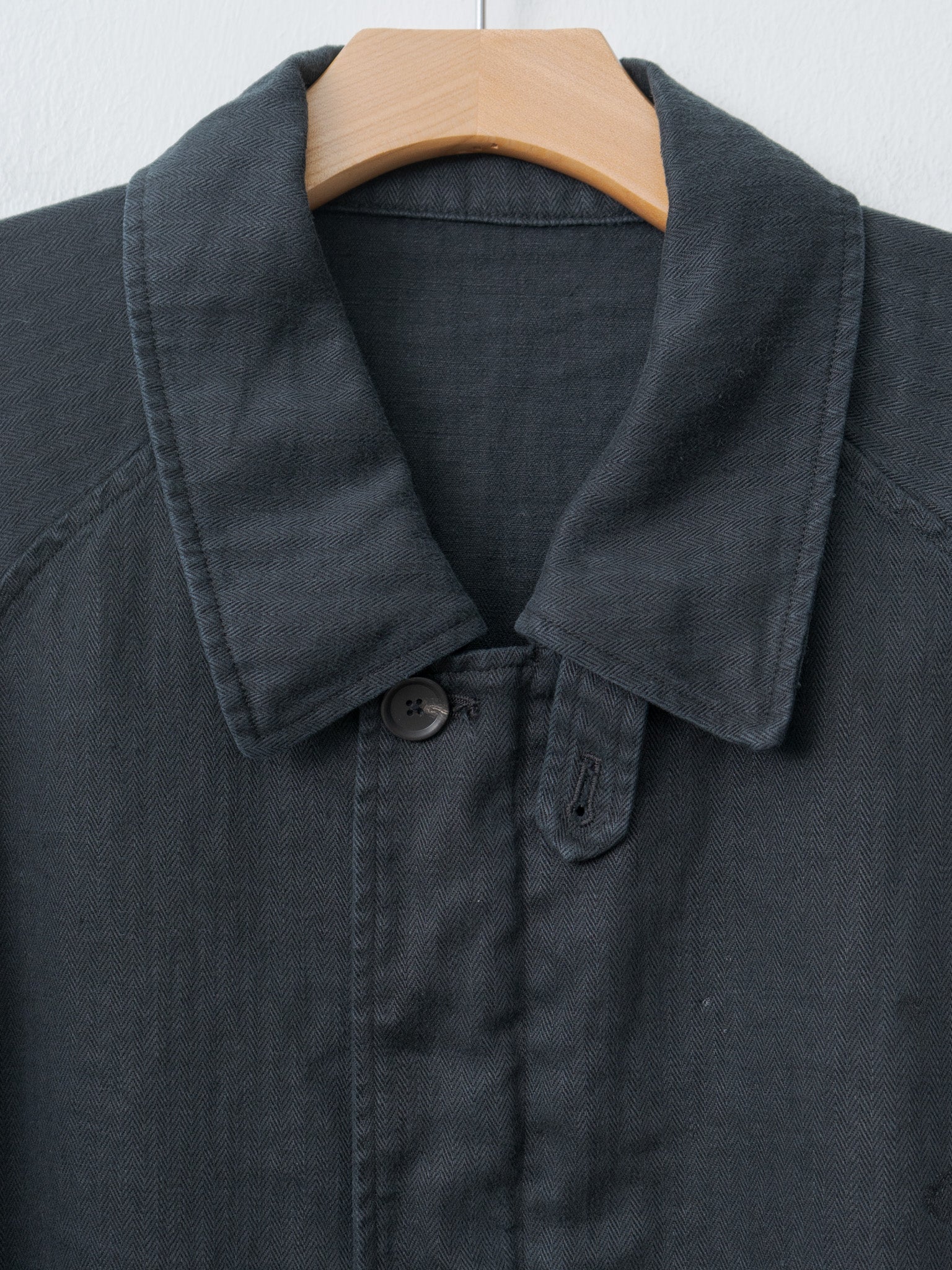 Namu Shop - ssstein Heavy Linen Herringbone Zip Jacket - Black