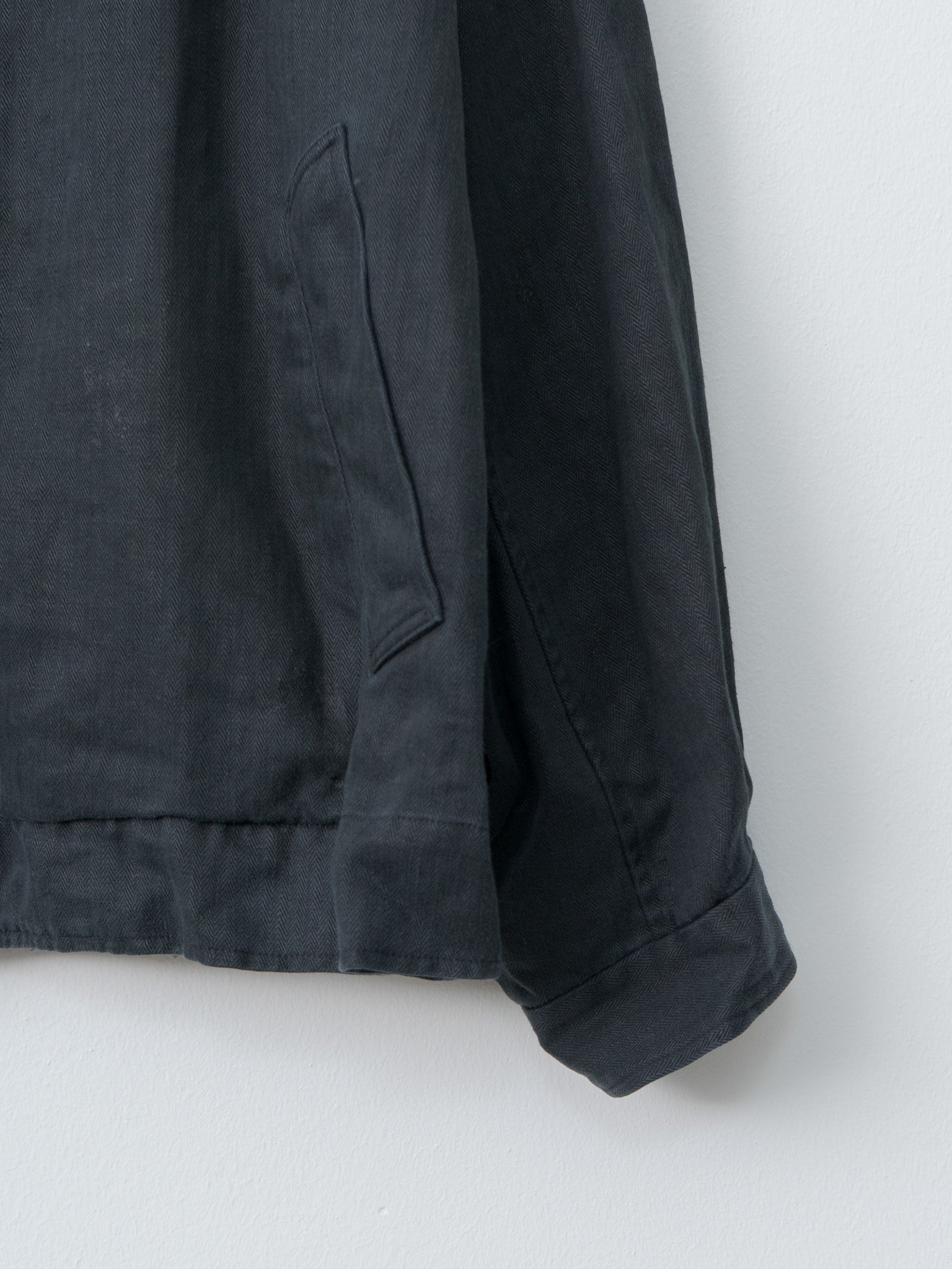 Namu Shop - ssstein Heavy Linen Herringbone Zip Jacket - Black