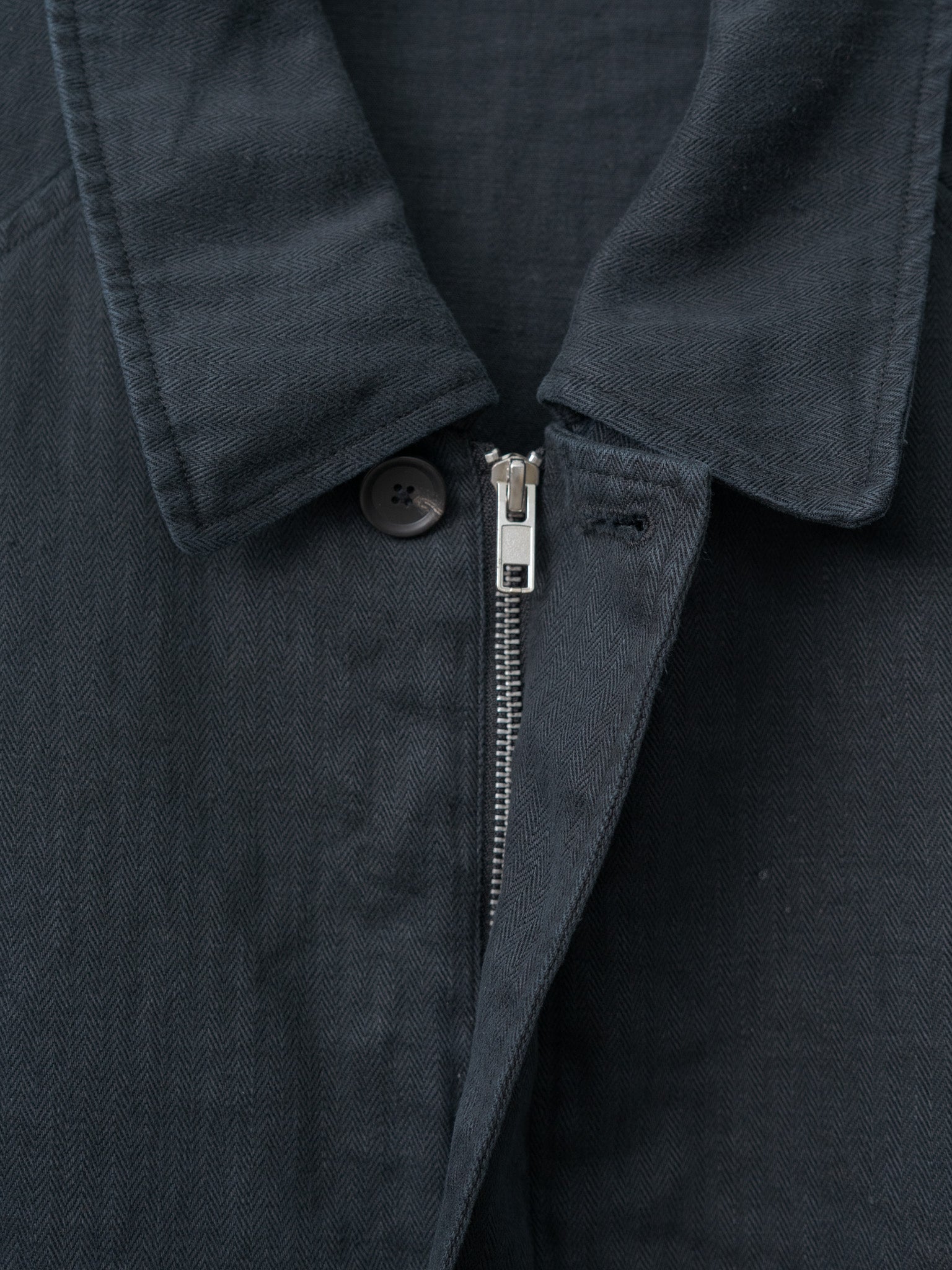 Namu Shop - ssstein Heavy Linen Herringbone Zip Jacket - Black
