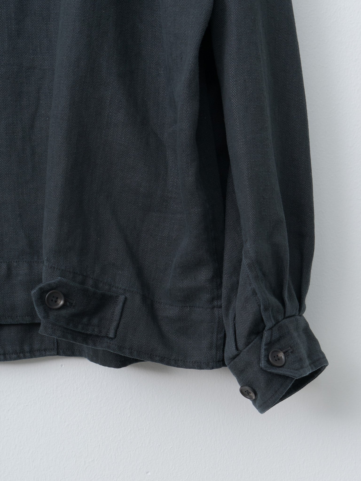 Namu Shop - ssstein Heavy Linen Herringbone Zip Jacket - Black