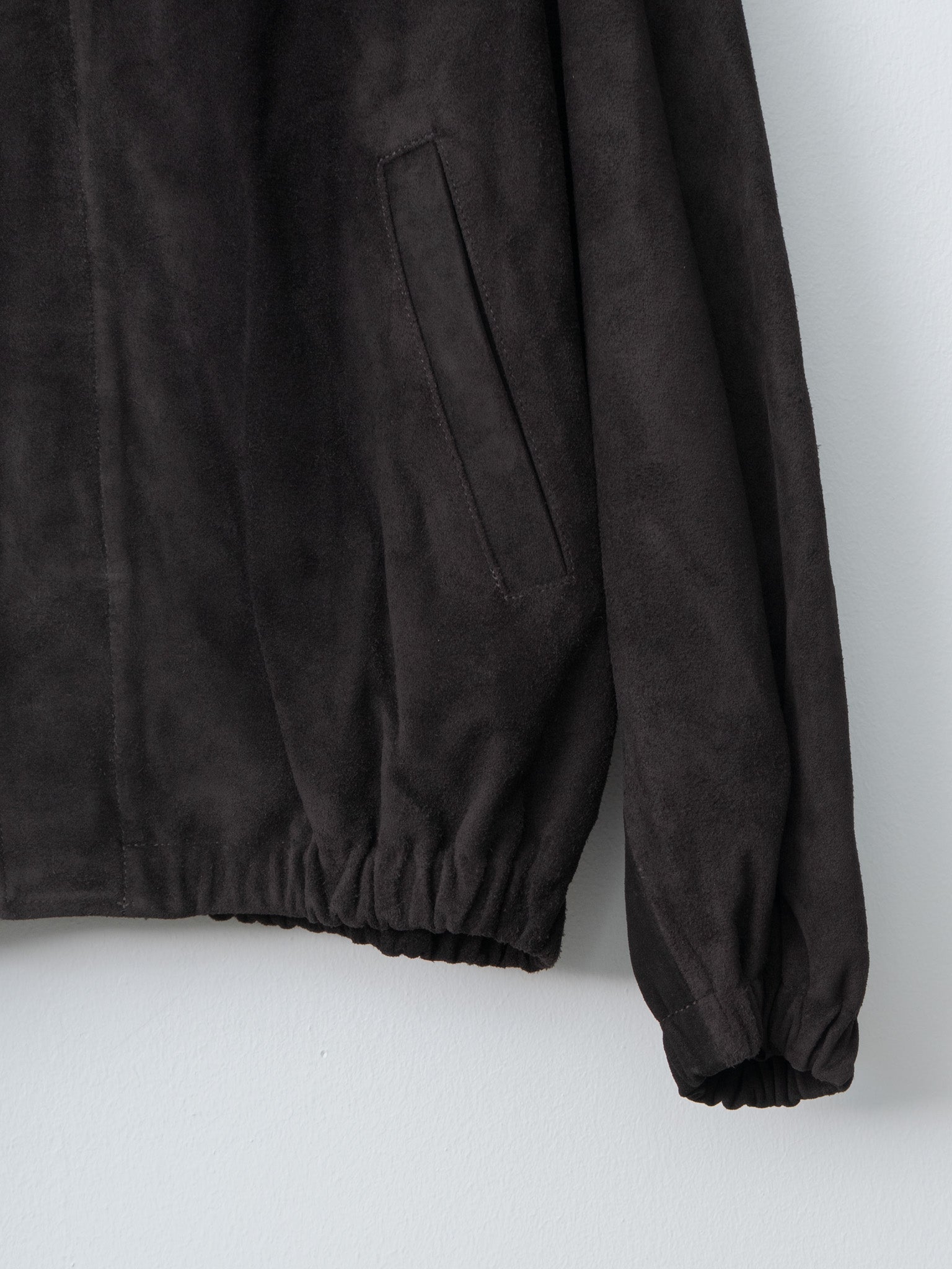 Namu Shop - ssstein Suede Zip Short Jacket - Dark Brown