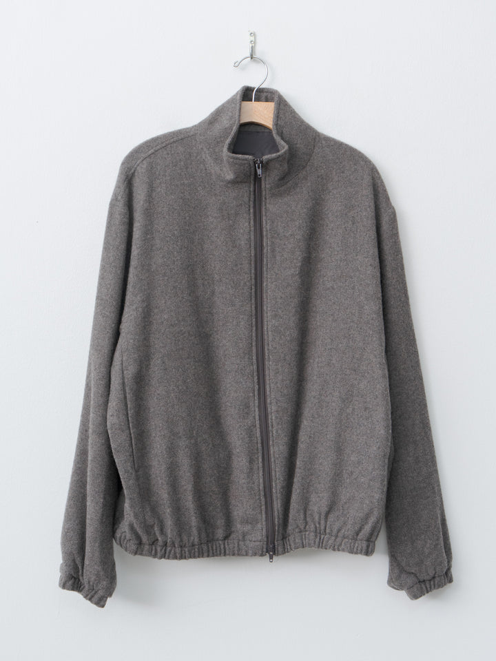 Namu Shop - ssstein Wool Cashmere Fleece Zip Blouson - Grey Brown