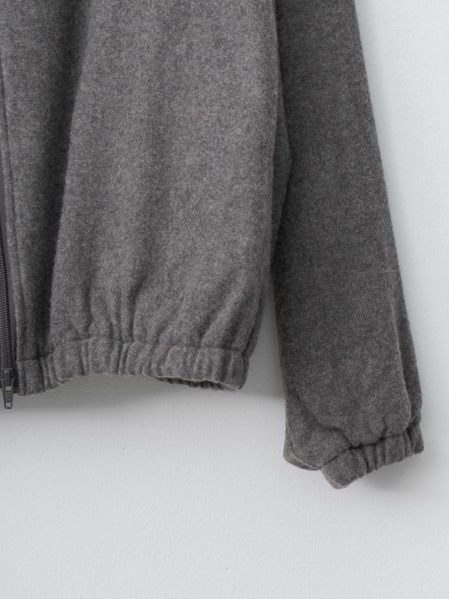 Namu Shop - ssstein Wool Cashmere Fleece Zip Blouson - Grey Brown