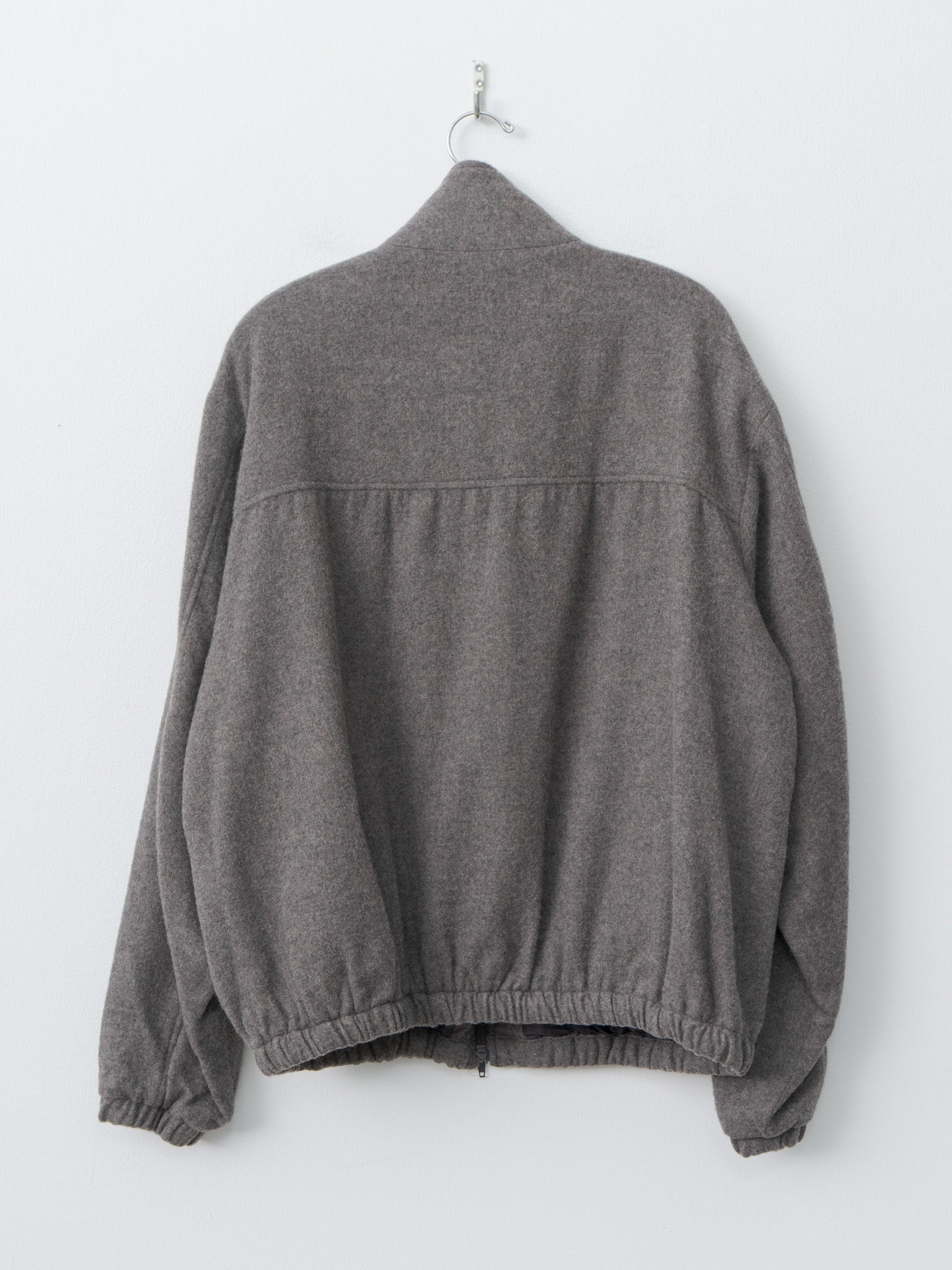 Namu Shop - ssstein Wool Cashmere Fleece Zip Blouson - Grey Brown