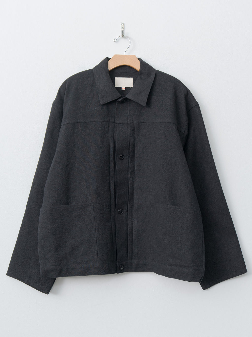 Namu Shop - Yoko Sakamoto Max High Count Hemp Pleats Jacket - Black