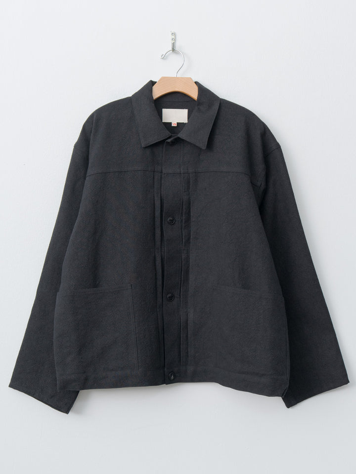 Namu Shop - Yoko Sakamoto Max High Count Hemp Pleats Jacket - Black