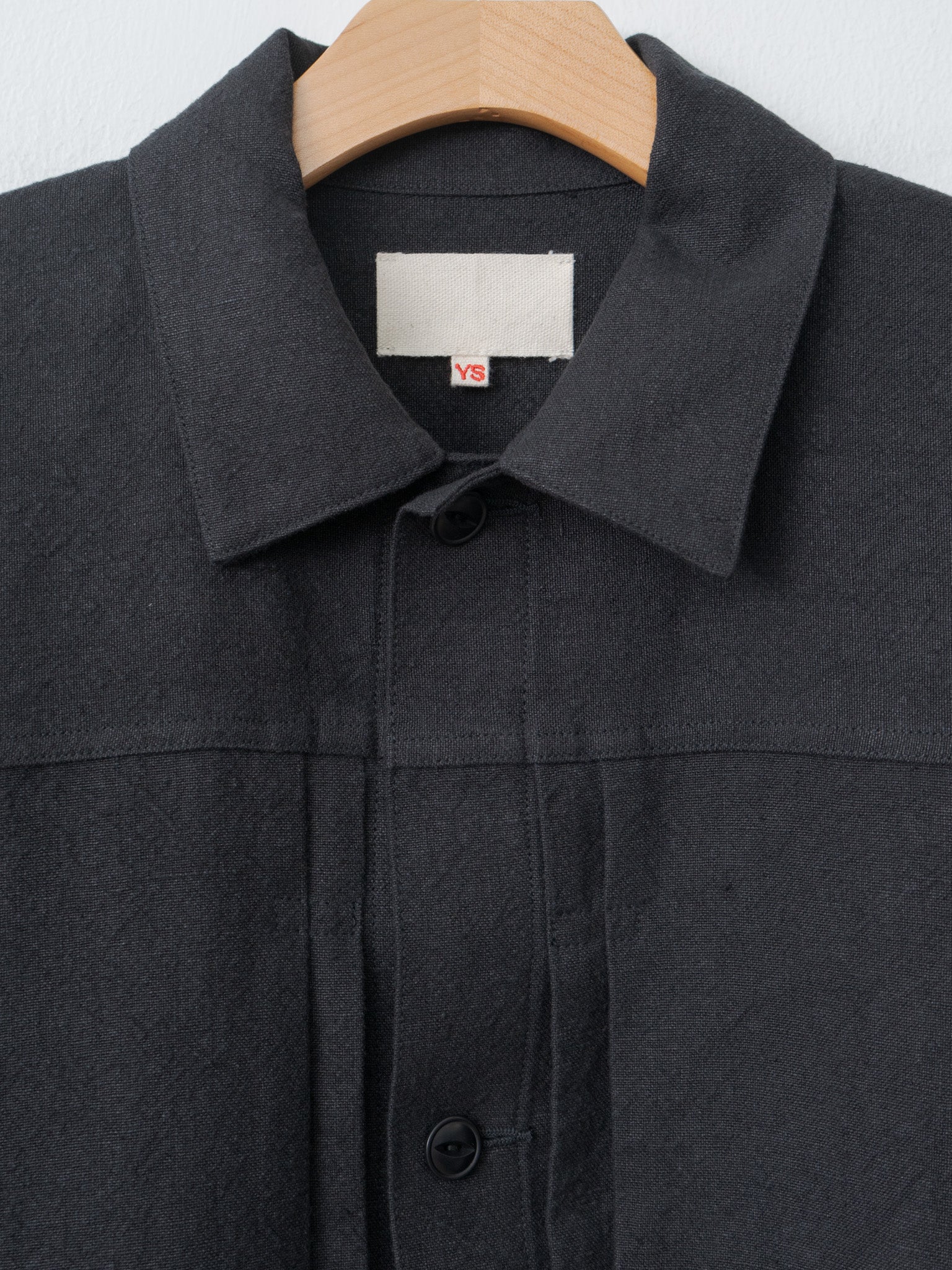 Namu Shop - Yoko Sakamoto Max High Count Hemp Pleats Jacket - Black