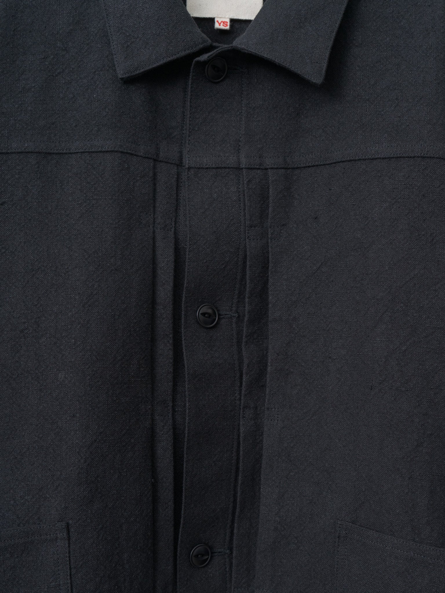 Namu Shop - Yoko Sakamoto Max High Count Hemp Pleats Jacket - Black