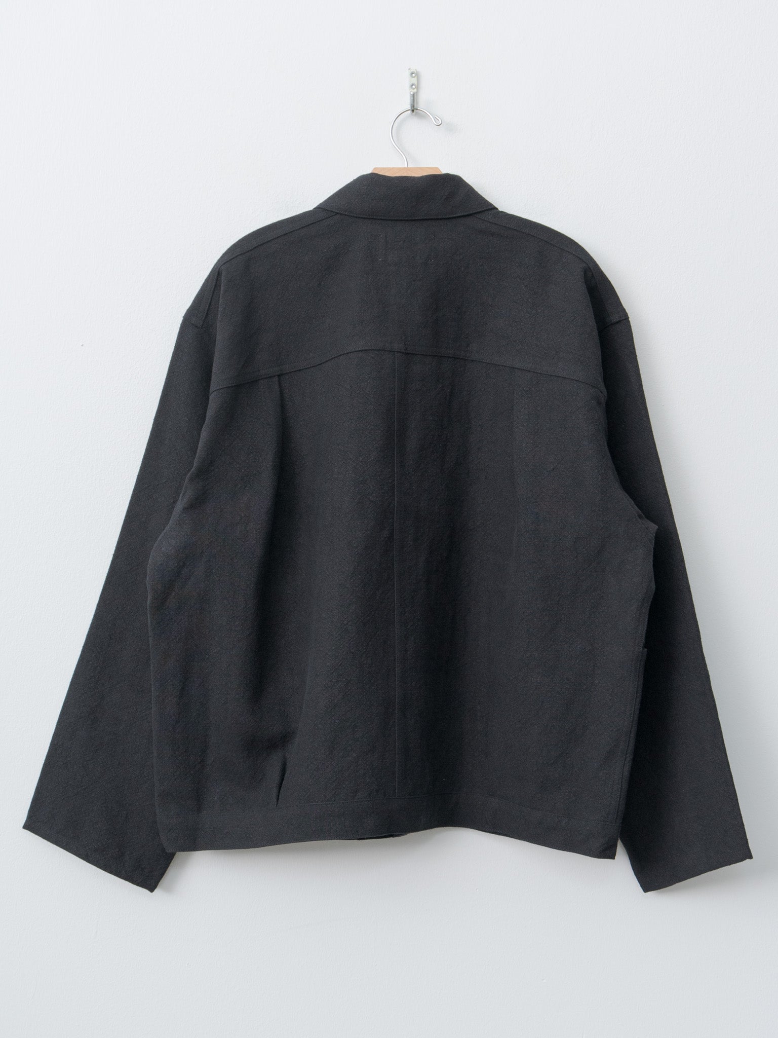 Namu Shop - Yoko Sakamoto Max High Count Hemp Pleats Jacket - Black