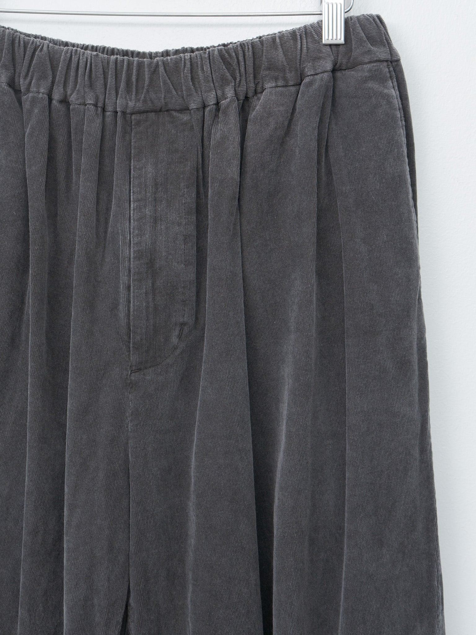 Namu Shop - Yoko Sakamoto Micro Corduroy Wide Easy Pants - Sumi Ink