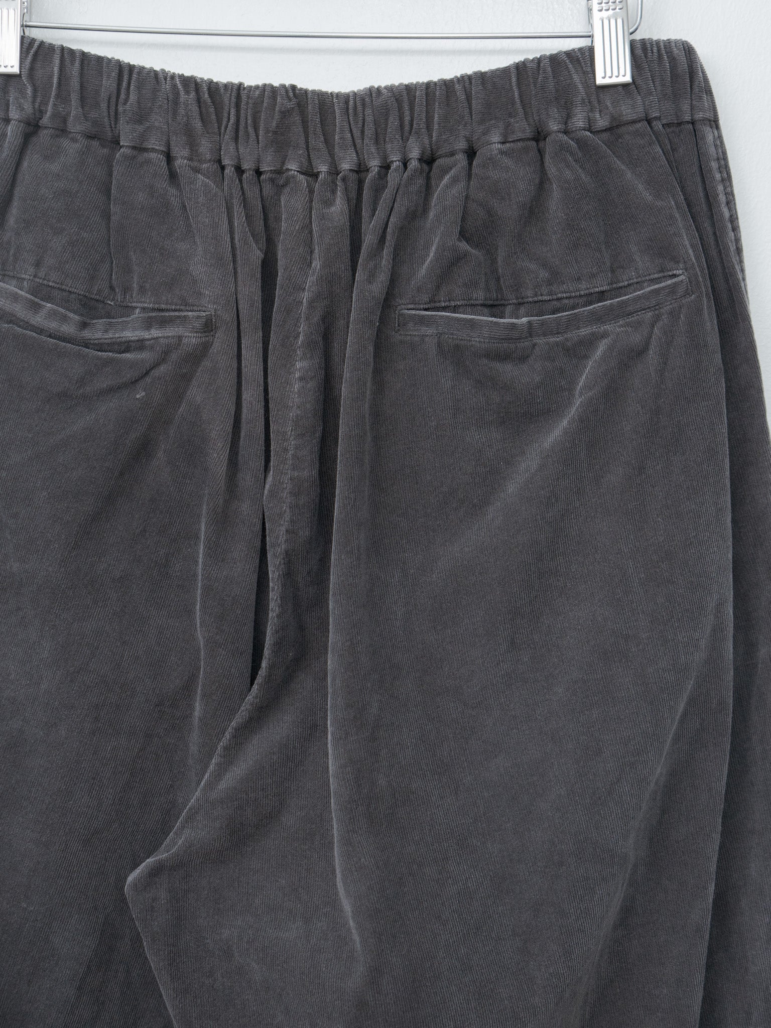 Namu Shop - Yoko Sakamoto Micro Corduroy Wide Easy Pants - Sumi Ink