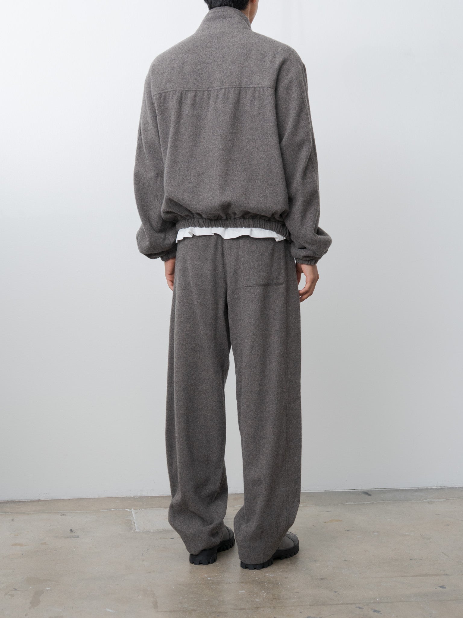 Namu Shop - ssstein Wool Cashmere Fleece Easy Trouser - Gray Brown