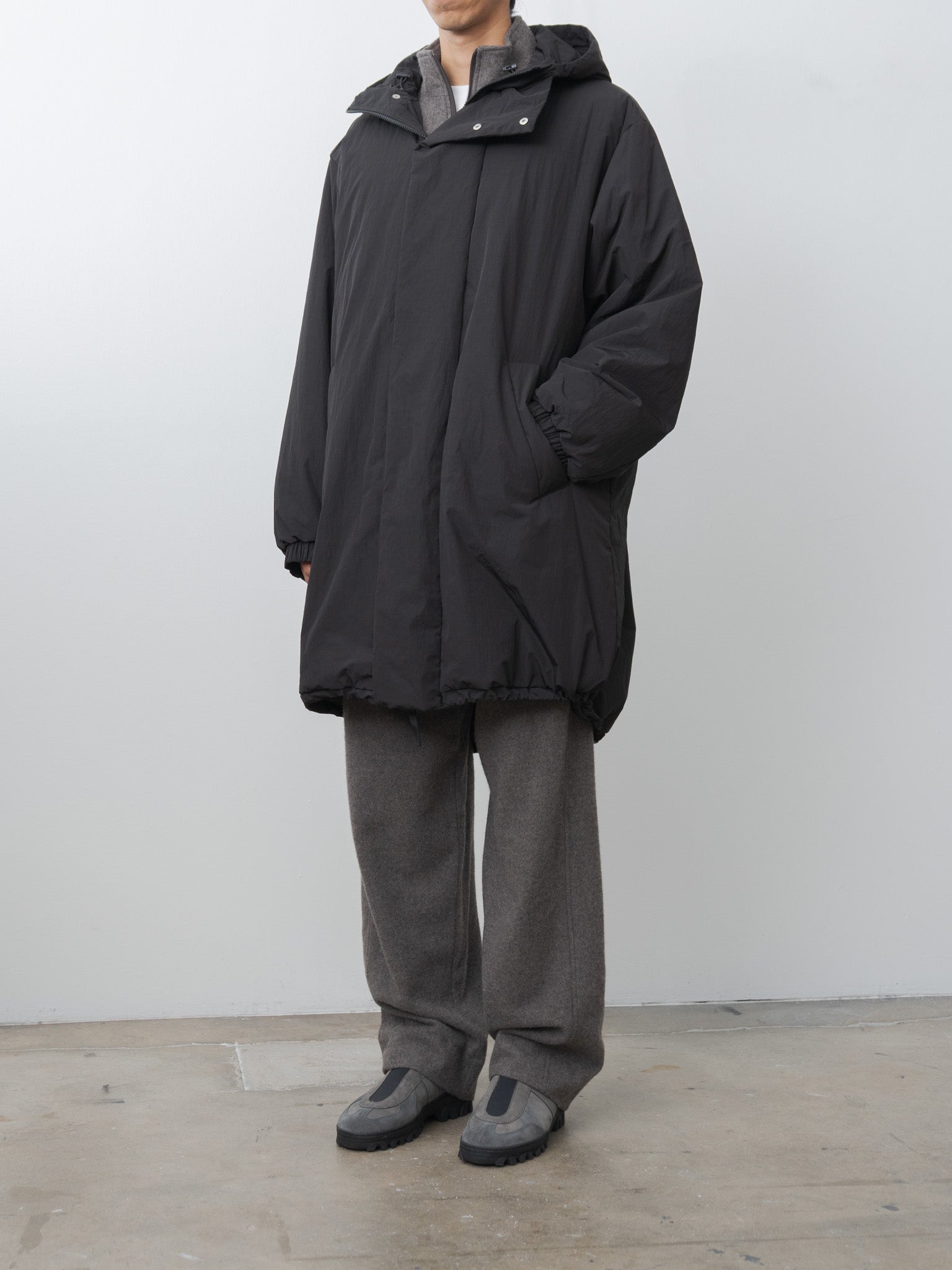 Namu Shop - ssstein Oversized Padded Hoodie Coat - Black