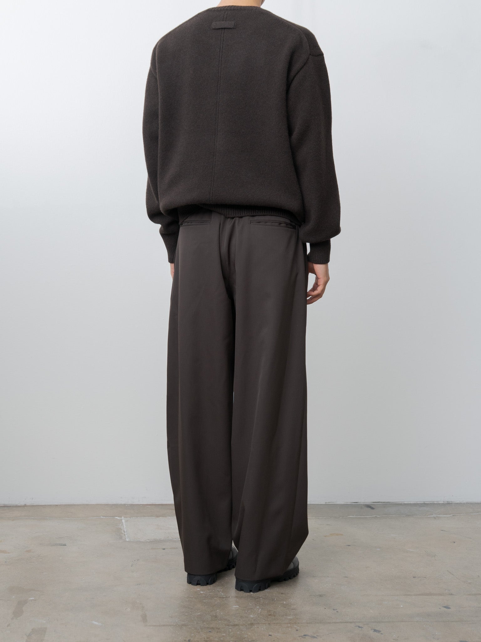 Namu Shop - ssstein Easy Wide Trousers - Gray Khaki