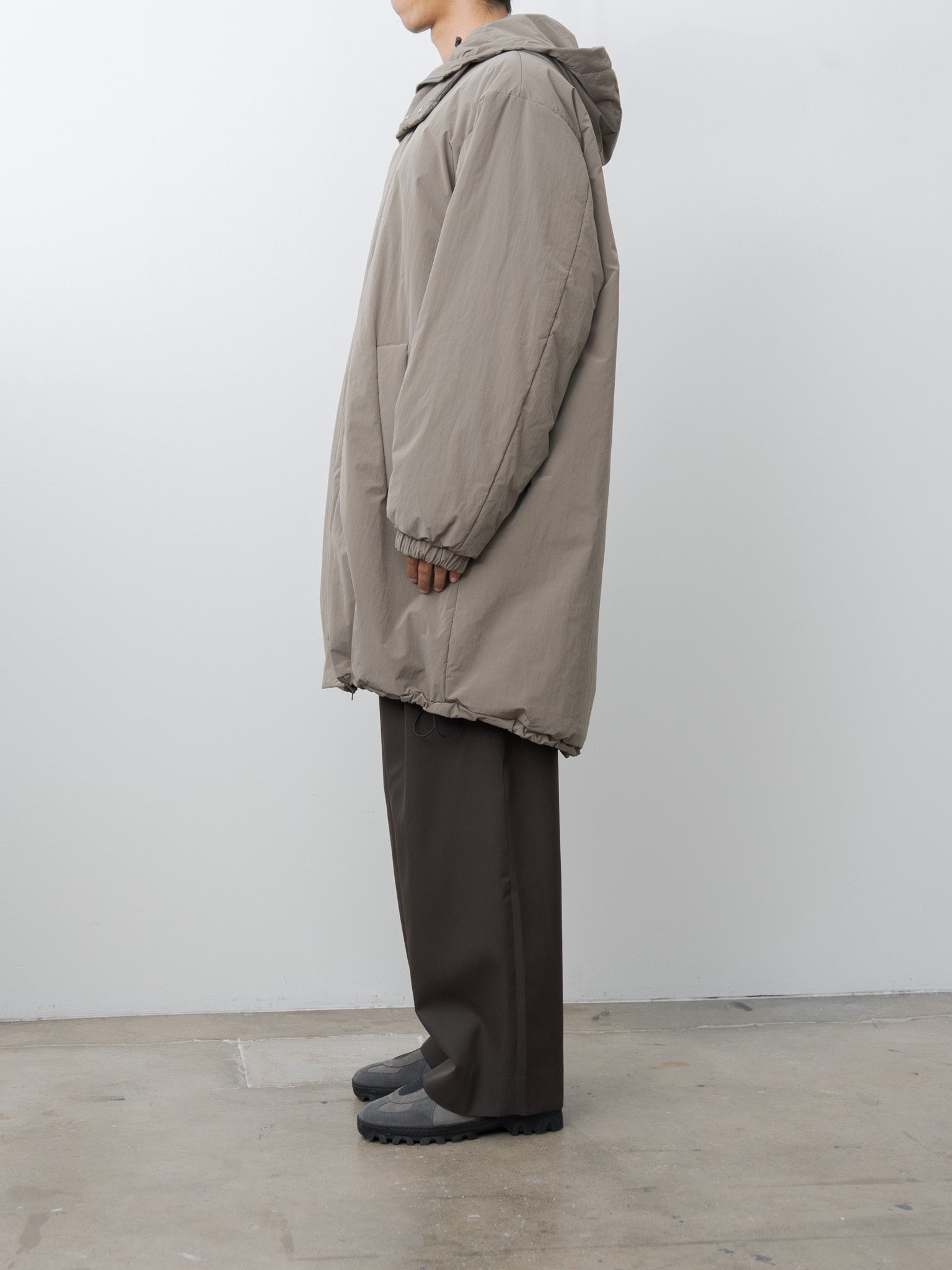 Namu Shop - ssstein Oversized Padded Hoodie Coat - Taupe