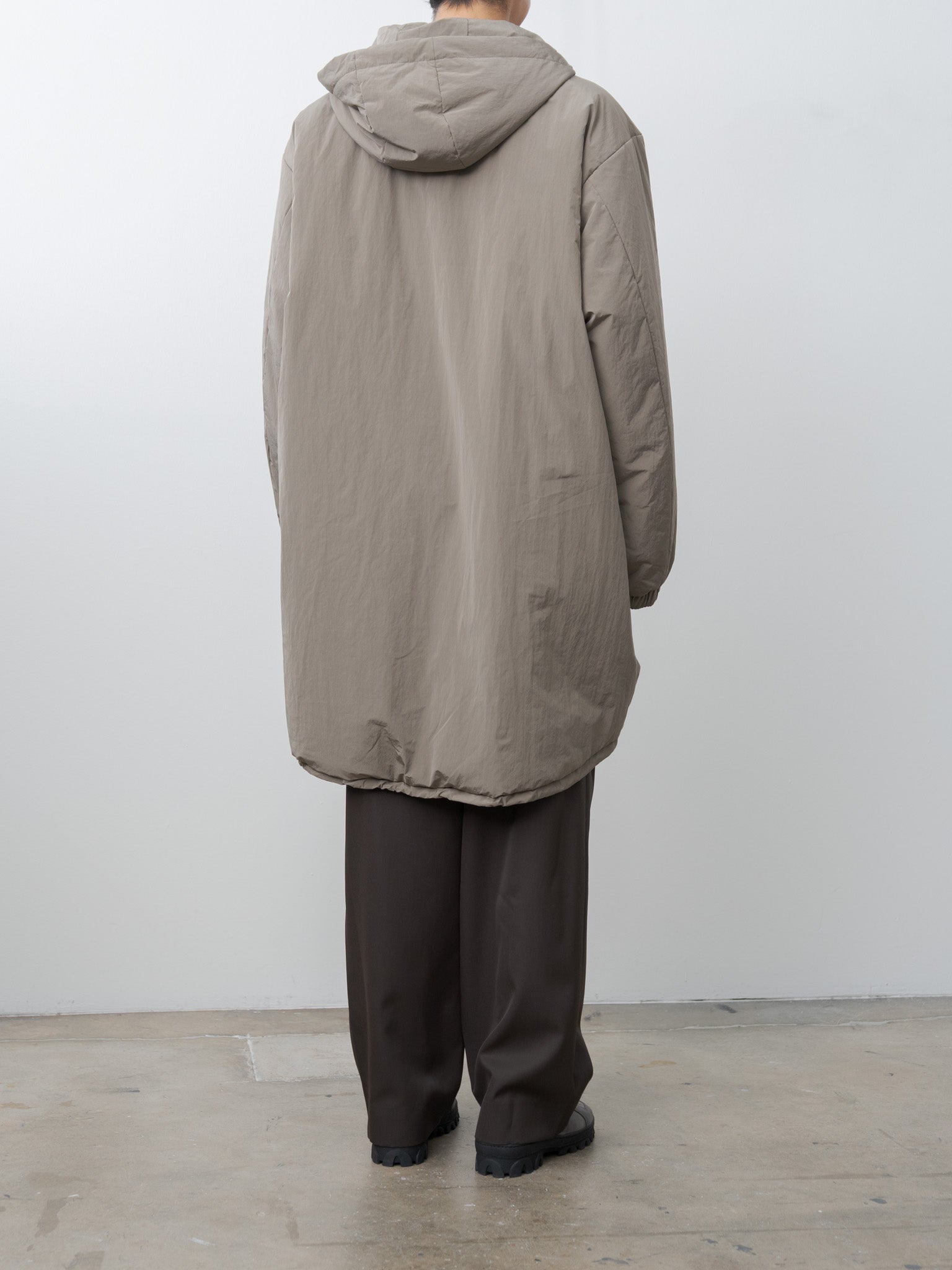 Namu Shop - ssstein Oversized Padded Hoodie Coat - Taupe
