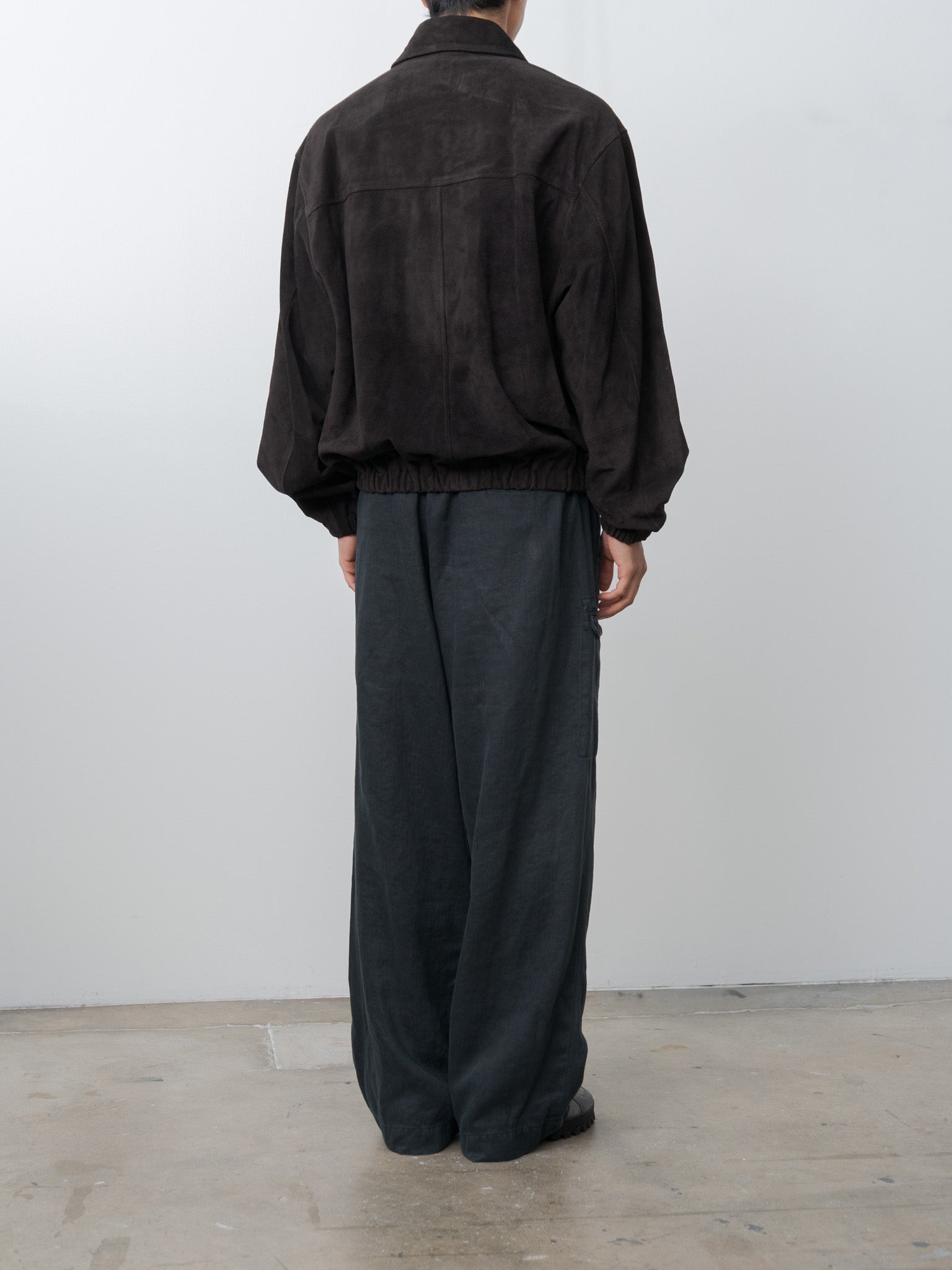 Namu Shop - ssstein Suede Zip Short Jacket - Dark Brown