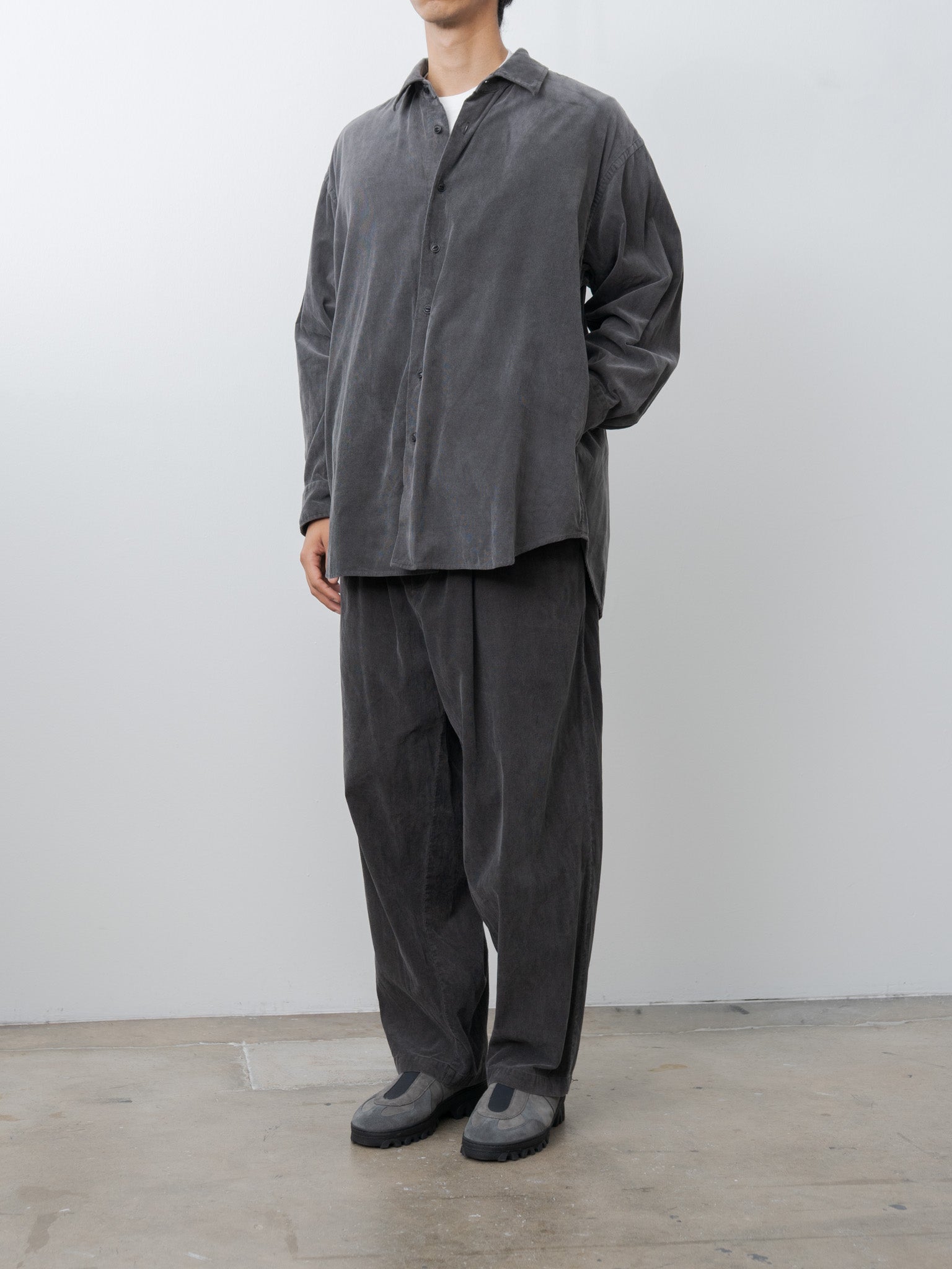 Namu Shop - Yoko Sakamoto Micro Corduroy Shirt Jacket - Sumi Ink