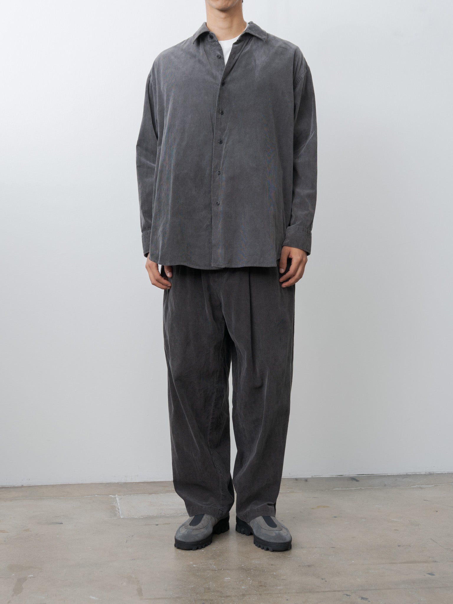 Namu Shop - Yoko Sakamoto Micro Corduroy Shirt Jacket - Sumi Ink