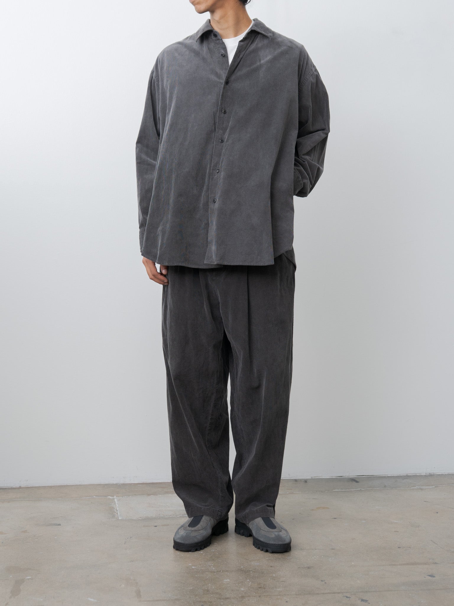 Namu Shop - Yoko Sakamoto Micro Corduroy Shirt Jacket - Sumi Ink